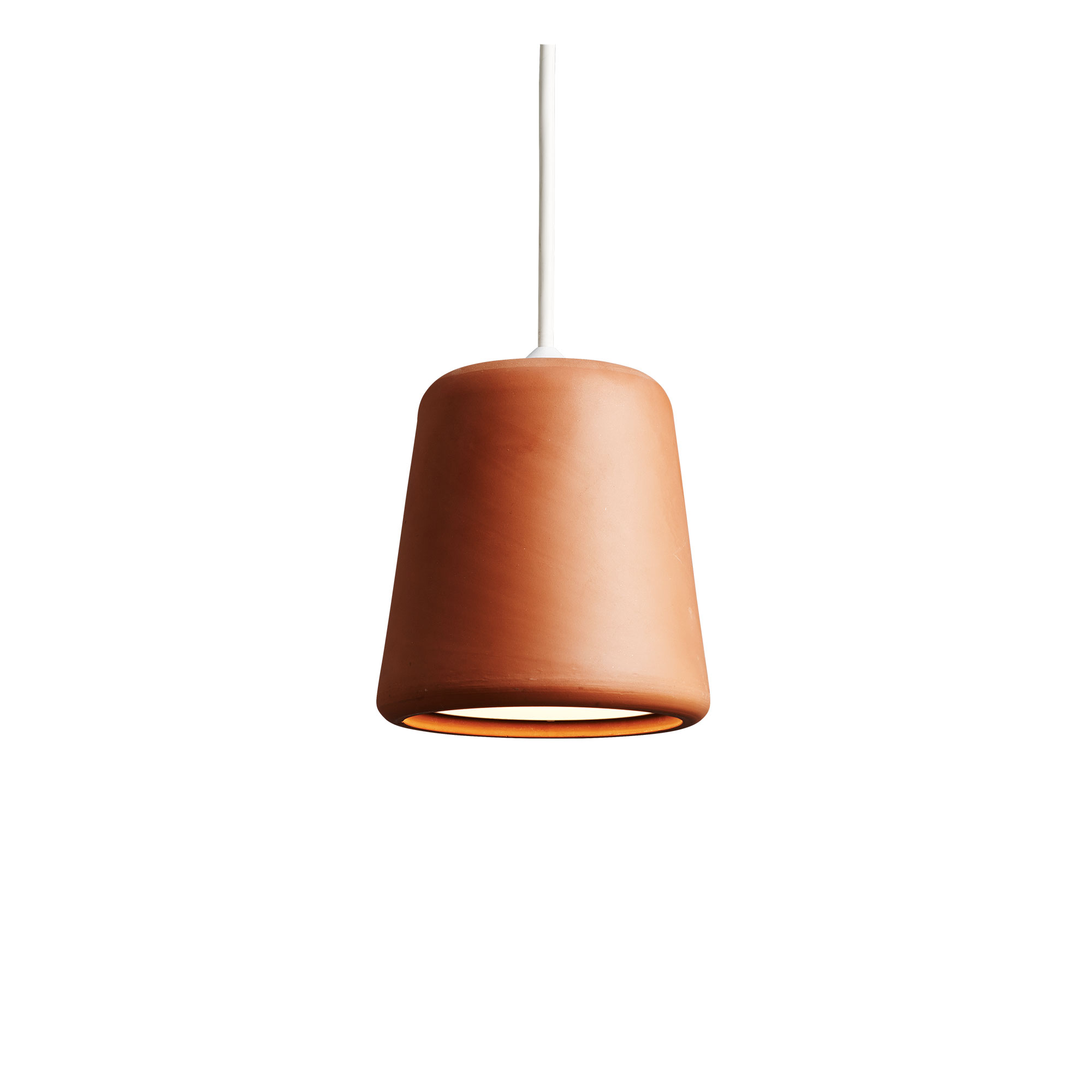 New Works - Material - Pendellampa, Terrakotta (vit kabel) - Pendellampor - Nørgaard & Kechayas - Brun