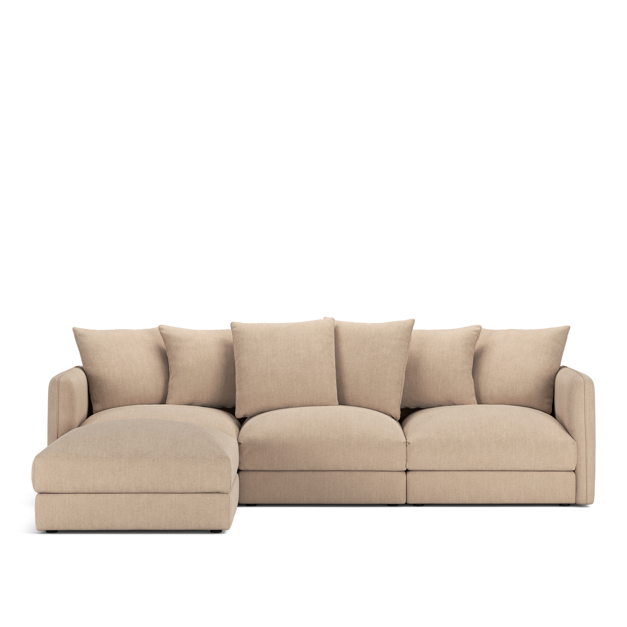 NOGA - Pavarotti 3-Seater with Ottoman Shadow Beige Fixed Upholstery - Soffor