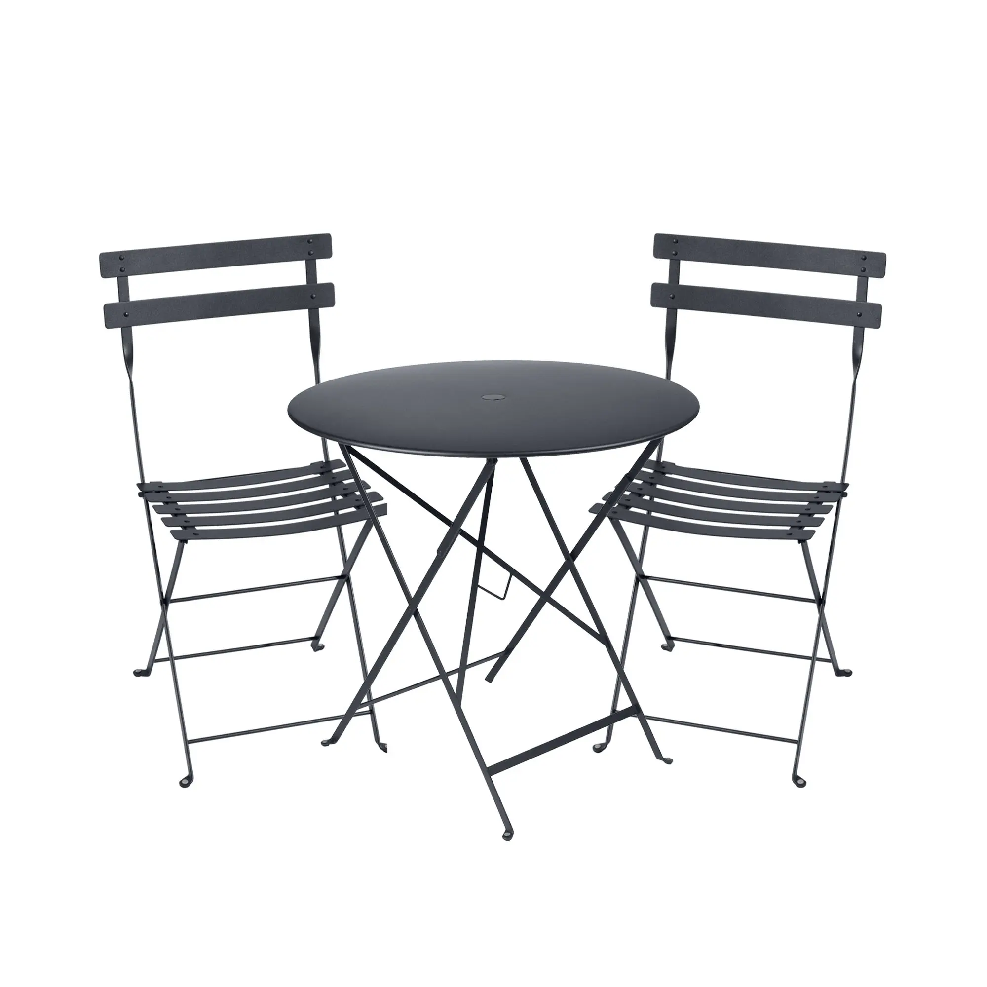 Bistro matgrupp bord 77cm & 2 metall stolar