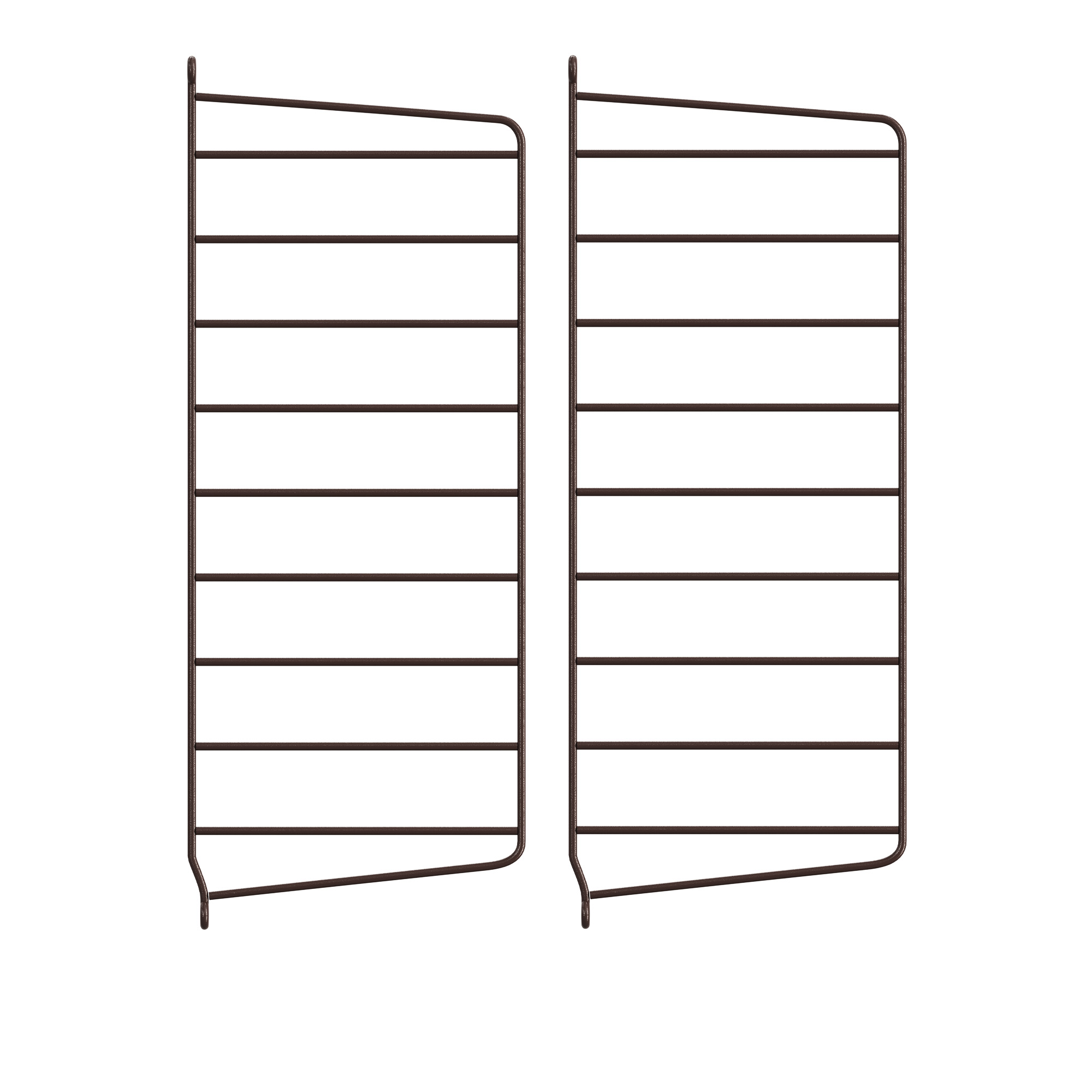 string - väggavel 50 x 20 cm 2-pack mörkbrun - hyllor & hyllsystem - brun - metall