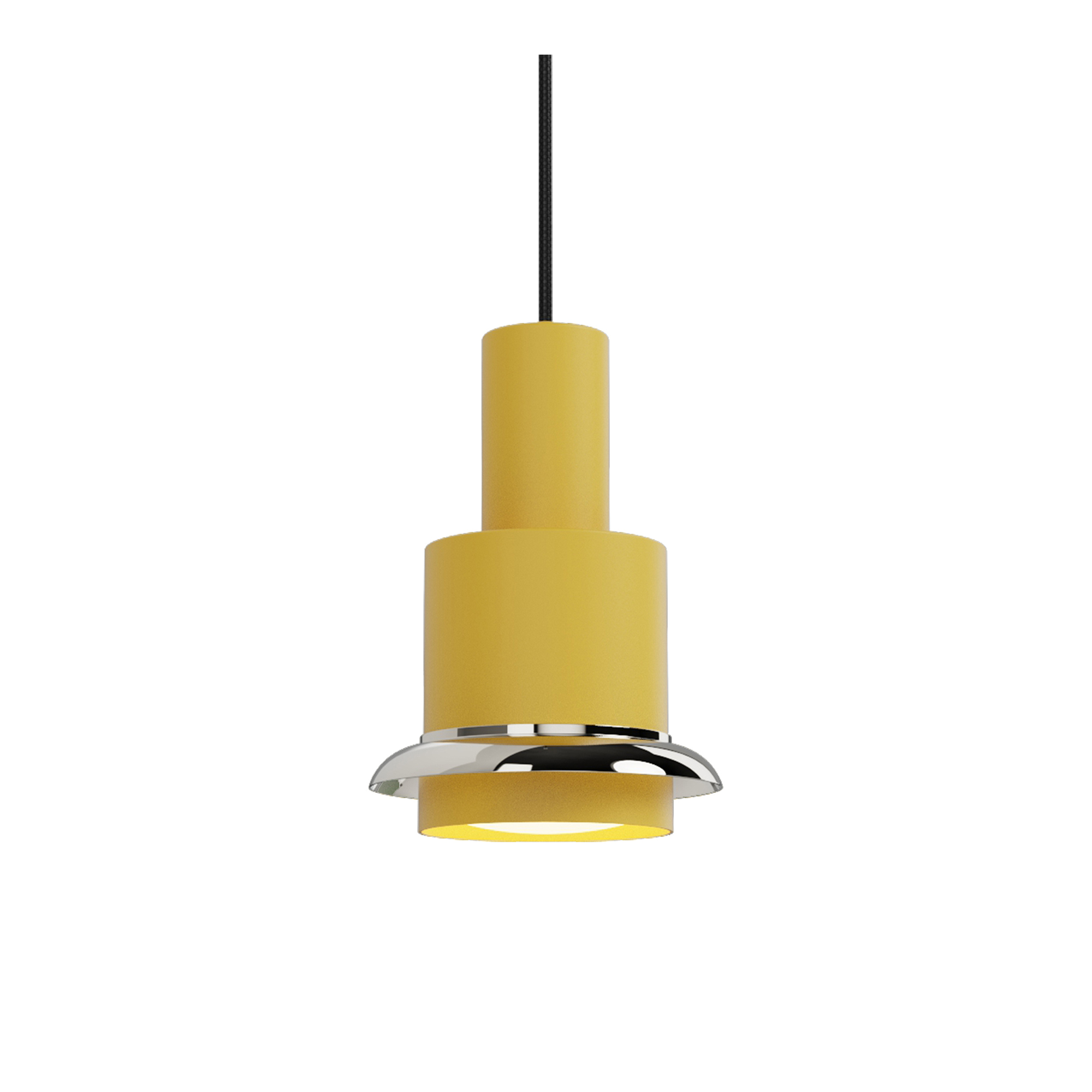 DCWéditions - Chaumont 190 Pendant lamp Ø19 cm H28 cm – Yellow & Nickel - Pendellampor - Marc Held - Gul | Belysning - Taklampor - Pendellampor | Möbelexperten