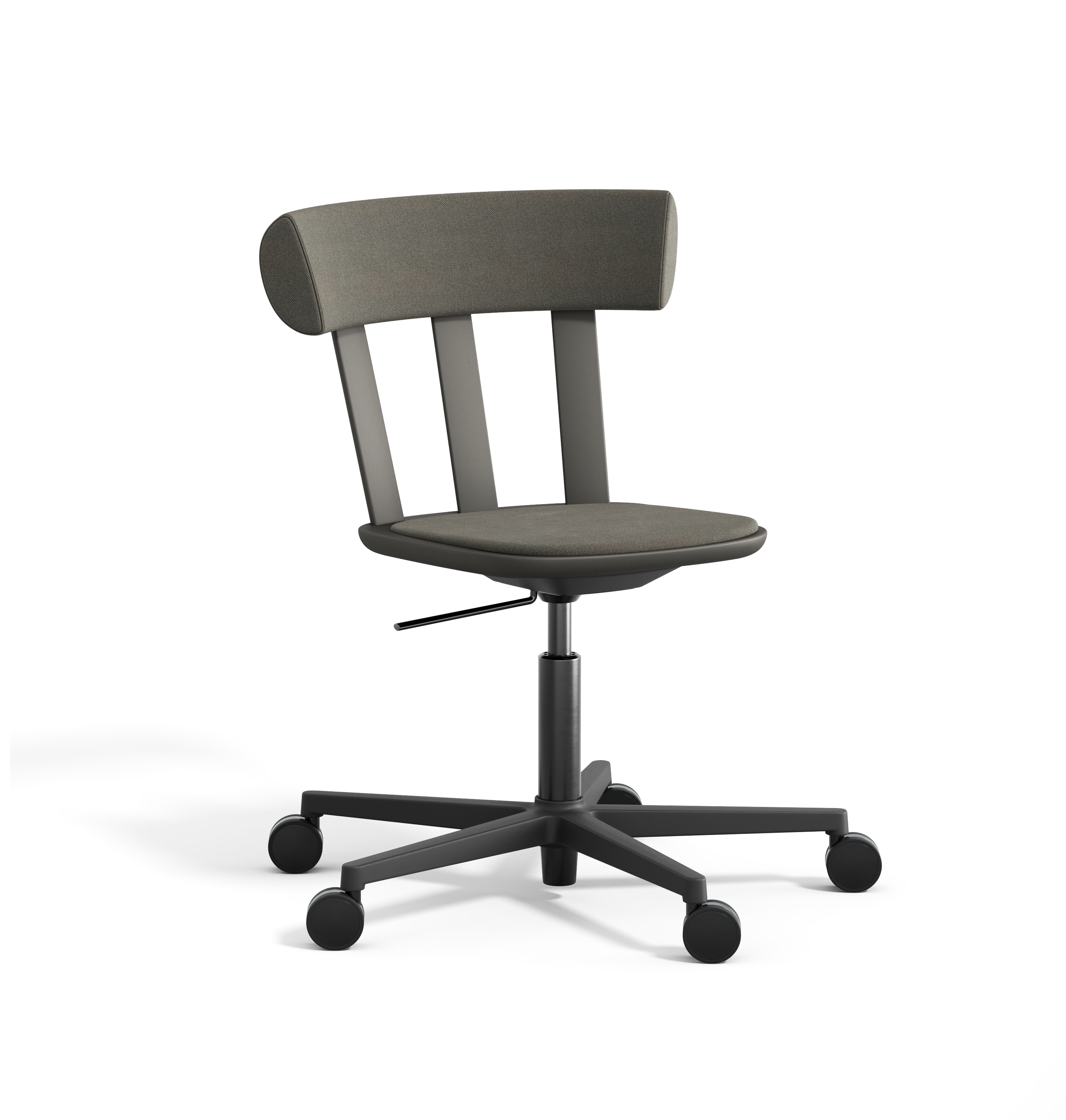 Stolab - Alt Stol Klädd Björk, S-Stativ Svart, Mörkgrå 62, Hallingdal 65-153 - Skrivbordsstolar - Form Us With Love - Grå - Metall/Trä