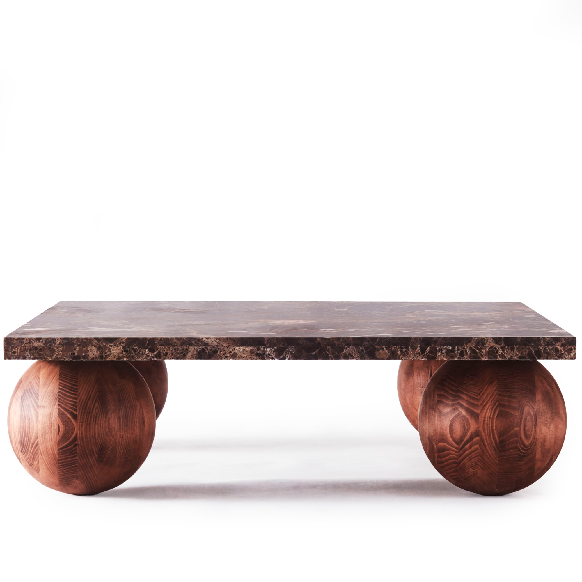 dusty deco - sphere sofa table 120x120 - dark emprador - soffbord - edin & lina kjellvertz - brun
