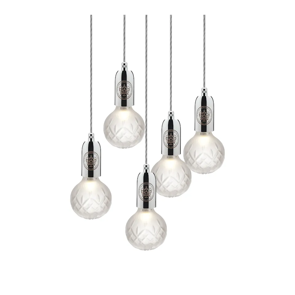 Crystal Bulb Chandelier 5 Piece