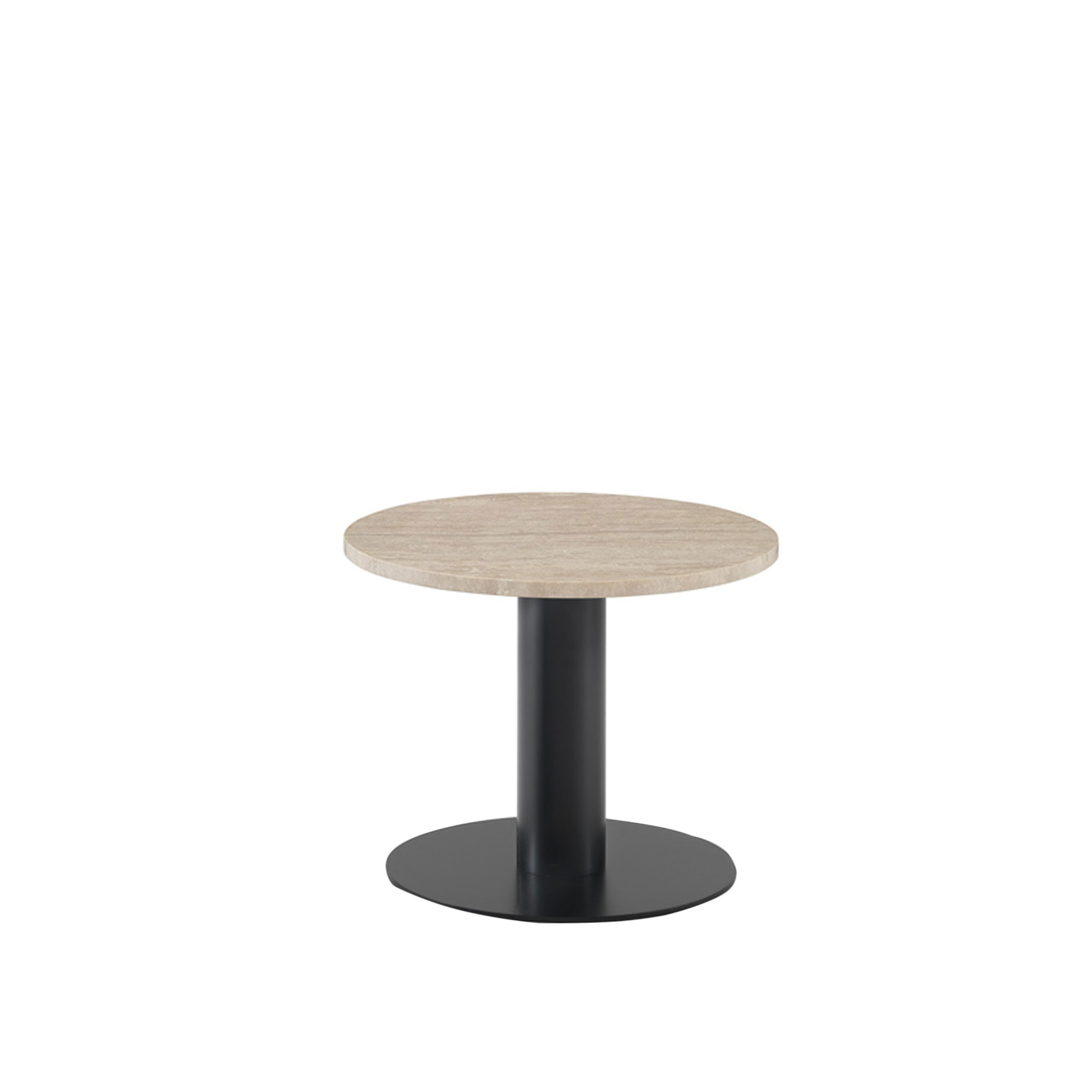 Arflex - Goya Small Table Ø 50 x 40 cm, Travertino Romano - Småbord & sidobord - Svart - Metall/Sten