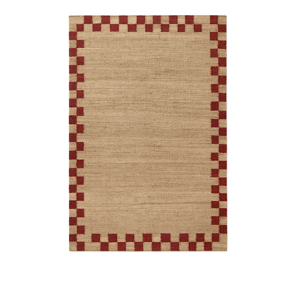 Jute Border Red teppe