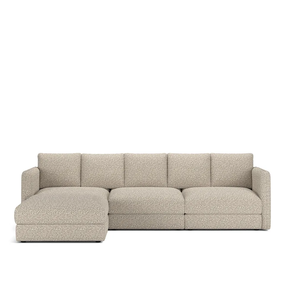 Pavarotti 3-Seater + Footstool, Fixed Cover, Cushion Variant 02, Vellus 03
