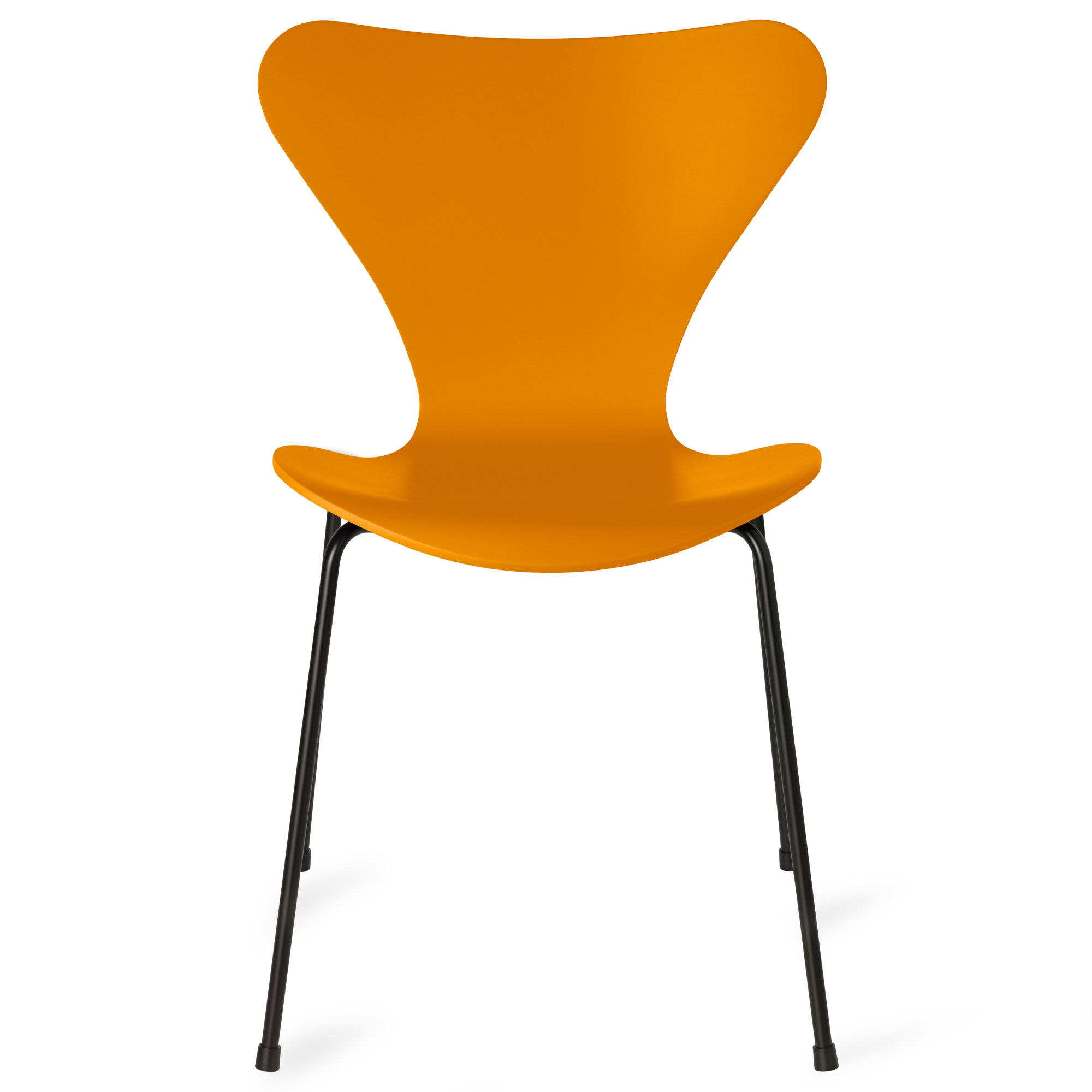 Fritz Hansen - Sjuan 3107 stol lackerad bokfanér black / burnt yellow - Matstolar - Arne Jacobsen - Gul - Metall/Trä | Möbler - Stolar Och Pallar - Matstolar | Möbelexperten