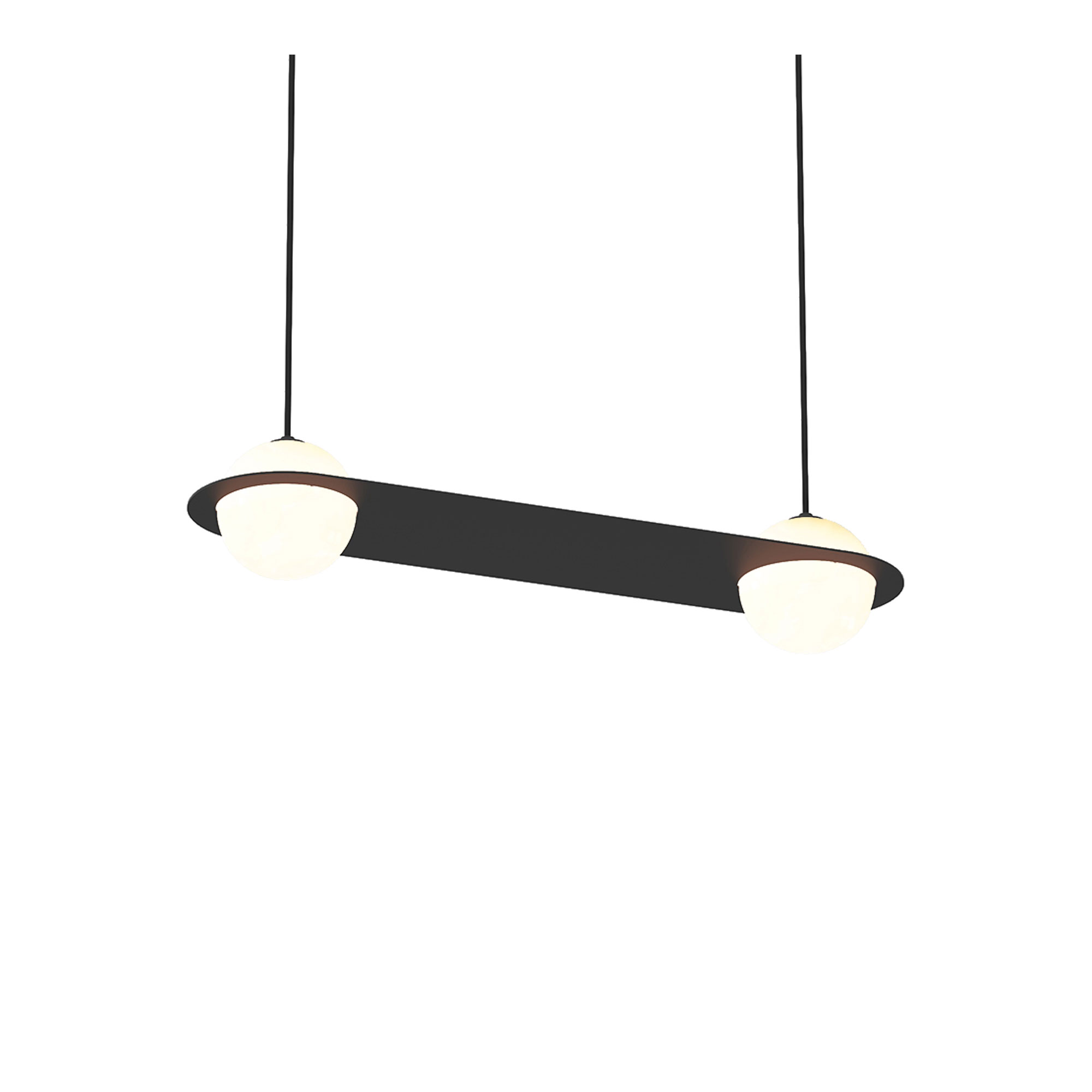 Lambert & Fils - Laurent 03, Angle, Blue frame, Black wires, Black canopy - Pendellampor - Blå