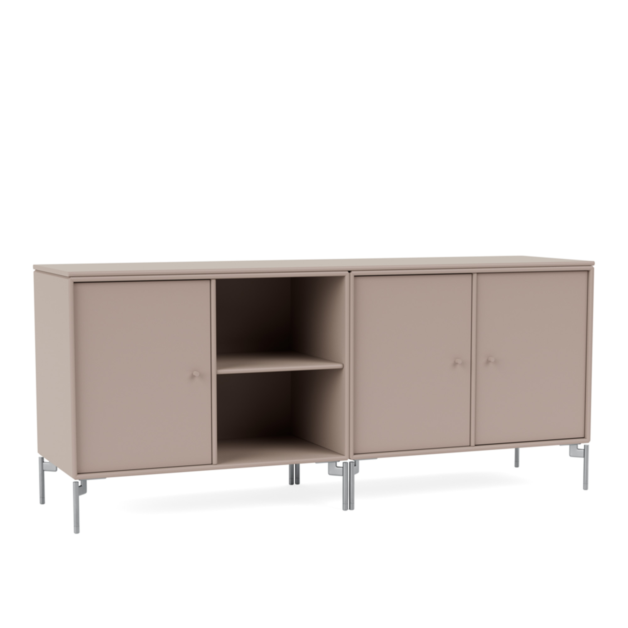 montana - save lowboard - mushroom / matt chrome legs - skänkar och sideboards - peter j. lassen - beige - mdf
