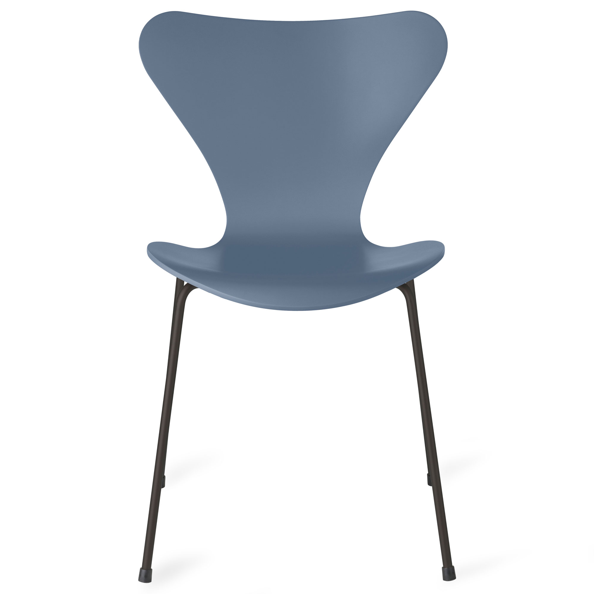 Fritz Hansen - Sjuan 3107 stol lackerad bokfanér warm graphite / dusk blue - Matstolar - Arne Jacobsen - Blå - Metall/Trä | Möbler - Stolar Och Pallar - Matstolar | Möbelexperten