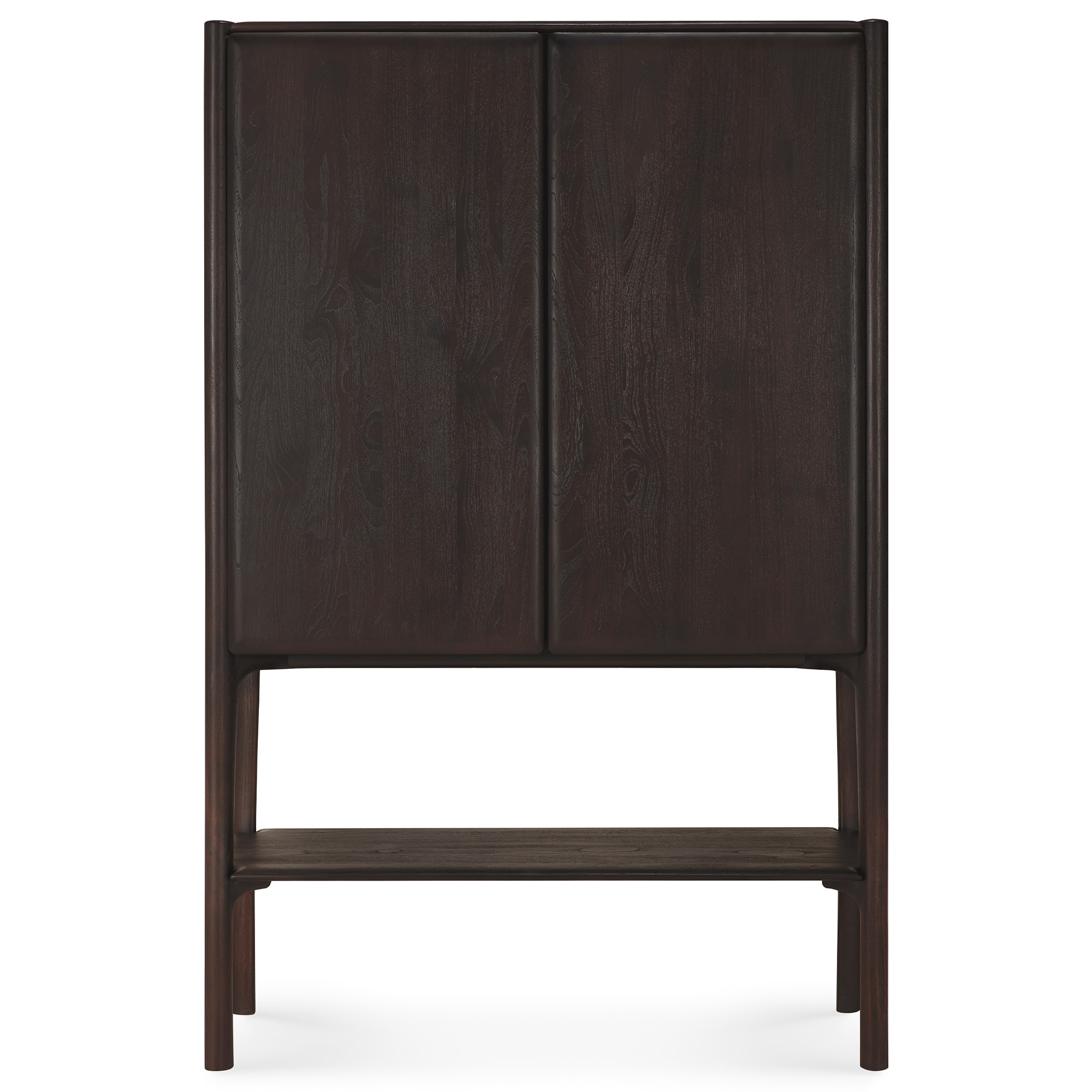 Ethnicraft - PI cupboard - varnished teak - dark brown - 2 doors - Skåp och vitrinskåp - Alain Van Havre - Träfärgad - Trä