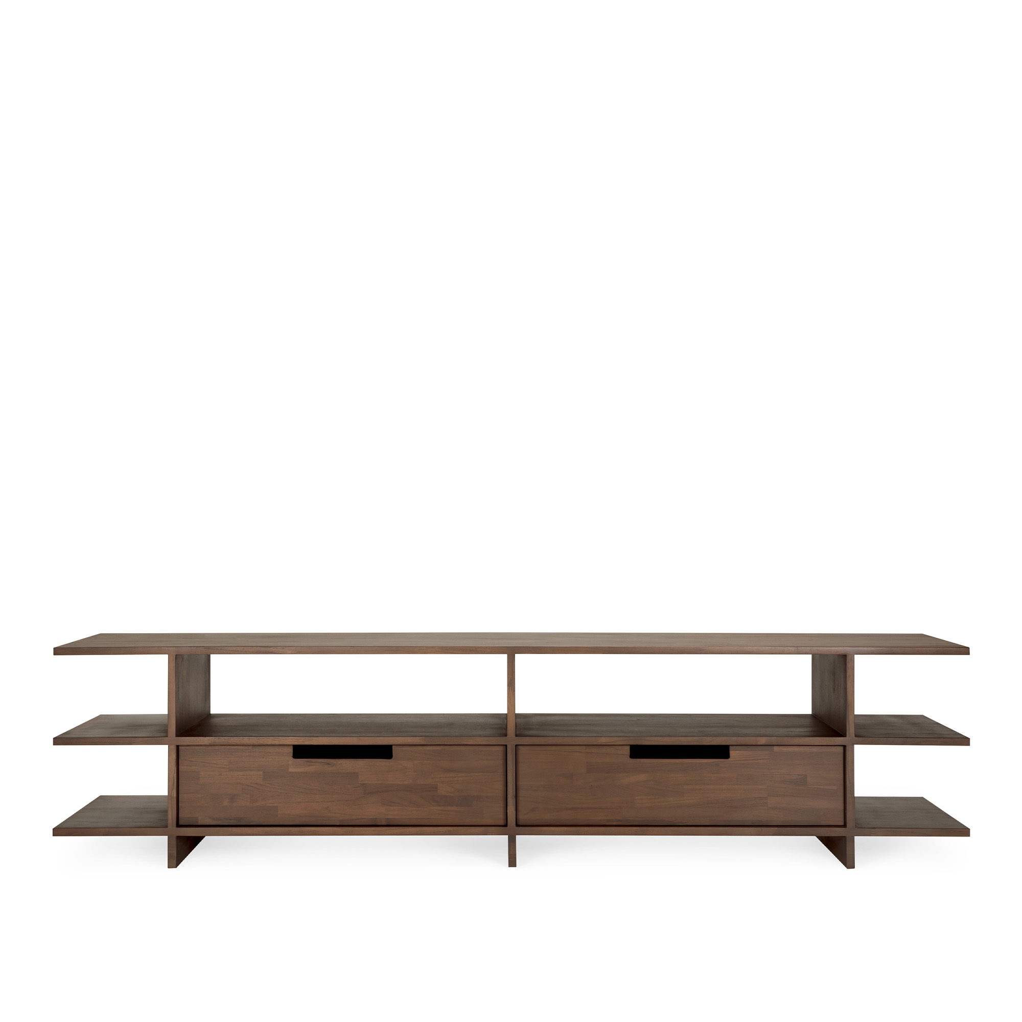Ethnicraft - Kabuki Tv Cupboard - Varnished Teak - Brown - 2 Drawers 200 x 45 x 48 - TV-b&auml;nkar - Reynaldo Zapp - Tr&auml;f&auml;rgad - Tr&auml;
