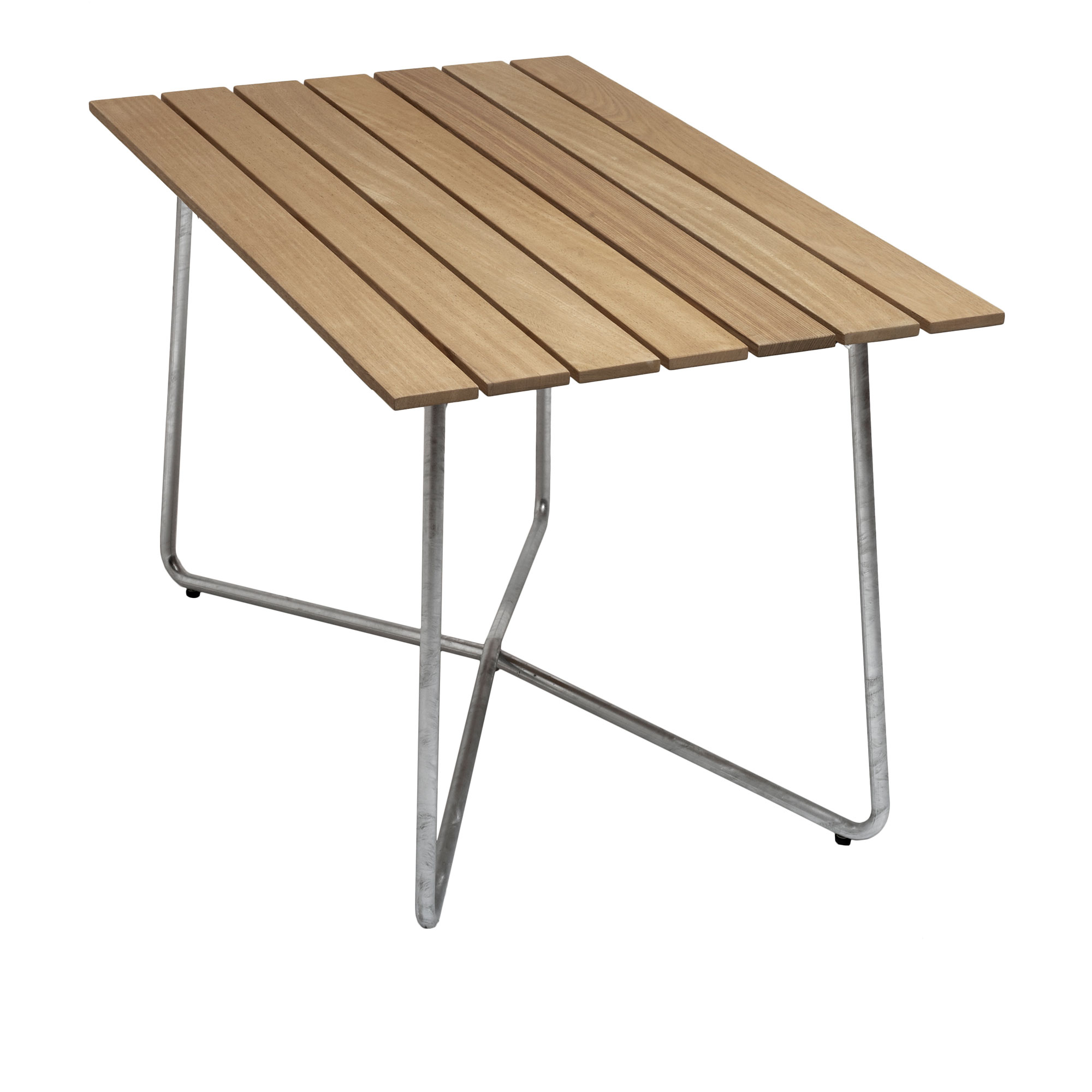 grythyttan stålmöbler - bord b25a 120cm varmförzinkat stativ oljad ek - matbord utomhus - träfärgad - metall/trä