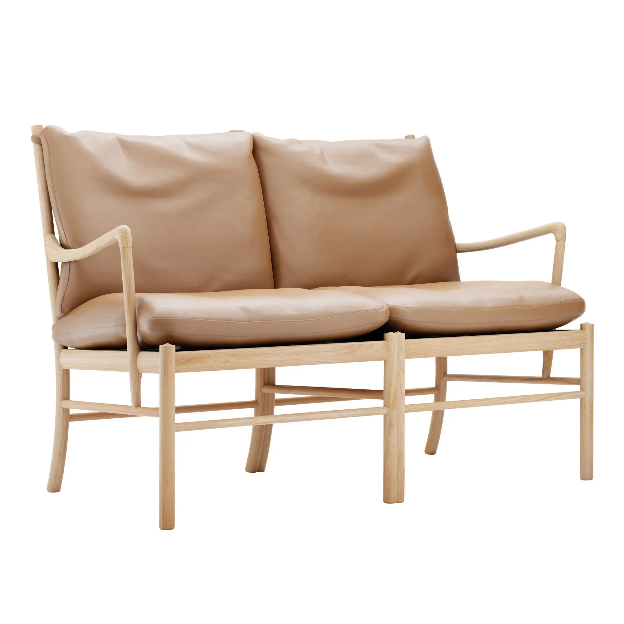 OW149-2 Colonial 2-seters sofa eik