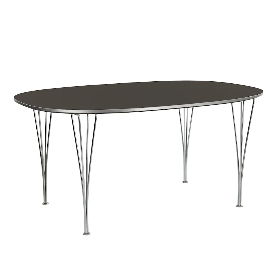 B611 Superellips matbord 90 x 135 cm Chrome