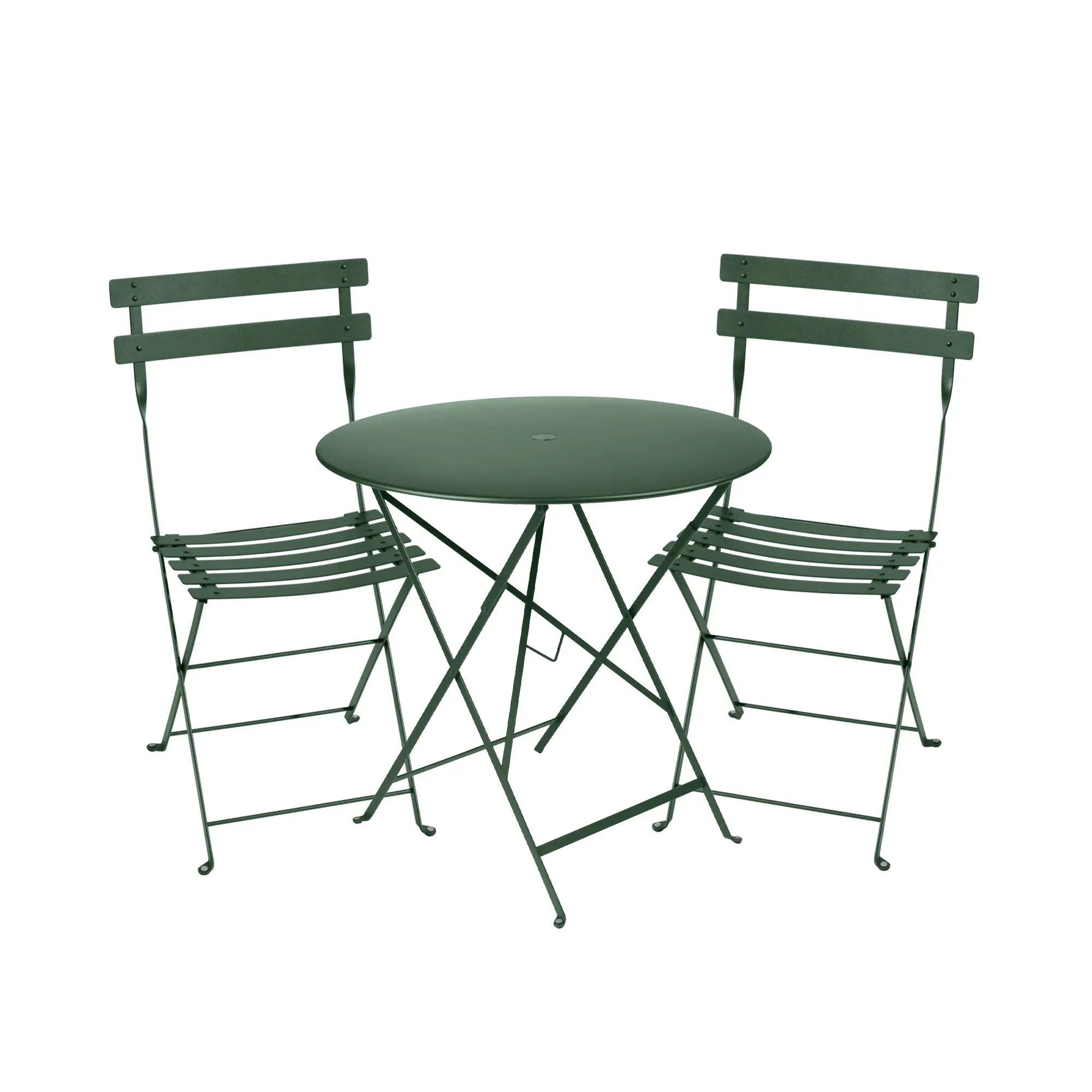 Bistro spisegruppe bord 77cm & 2 metall stoler