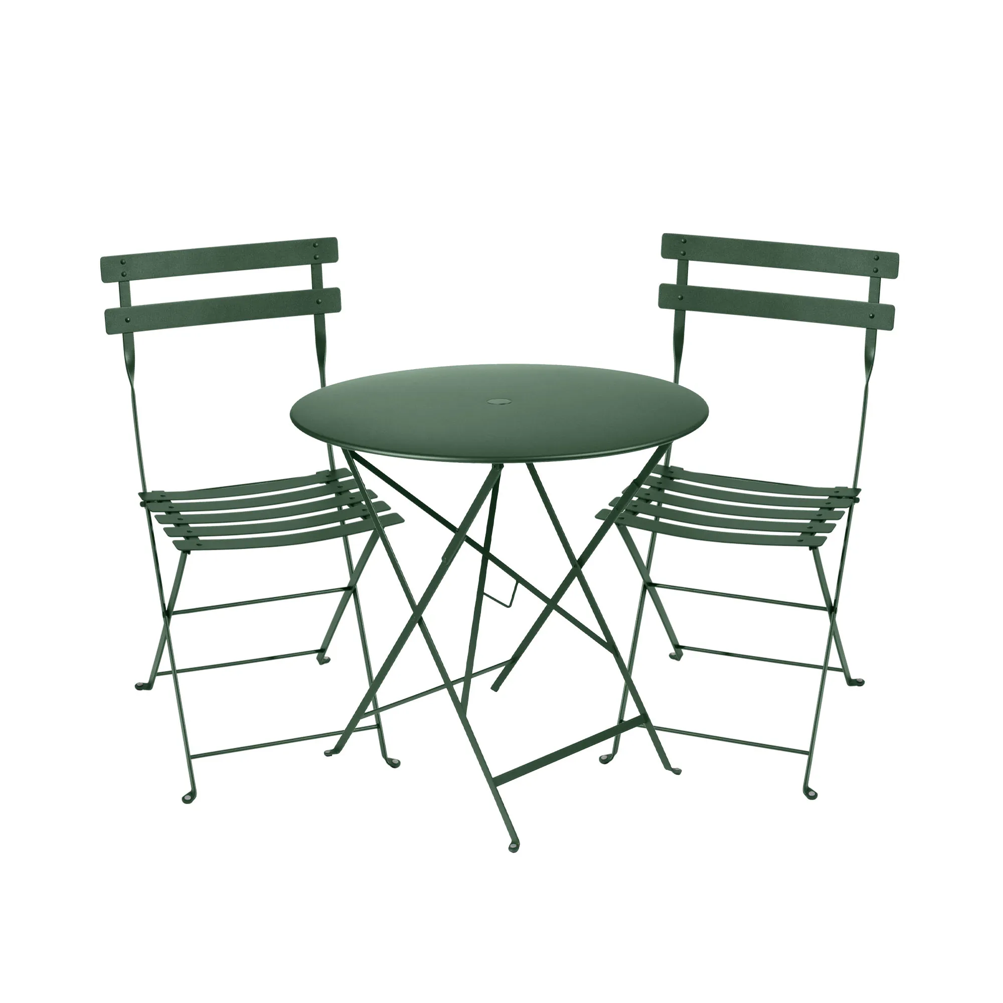 Bistro matgrupp bord 77cm & 2 metall stolar