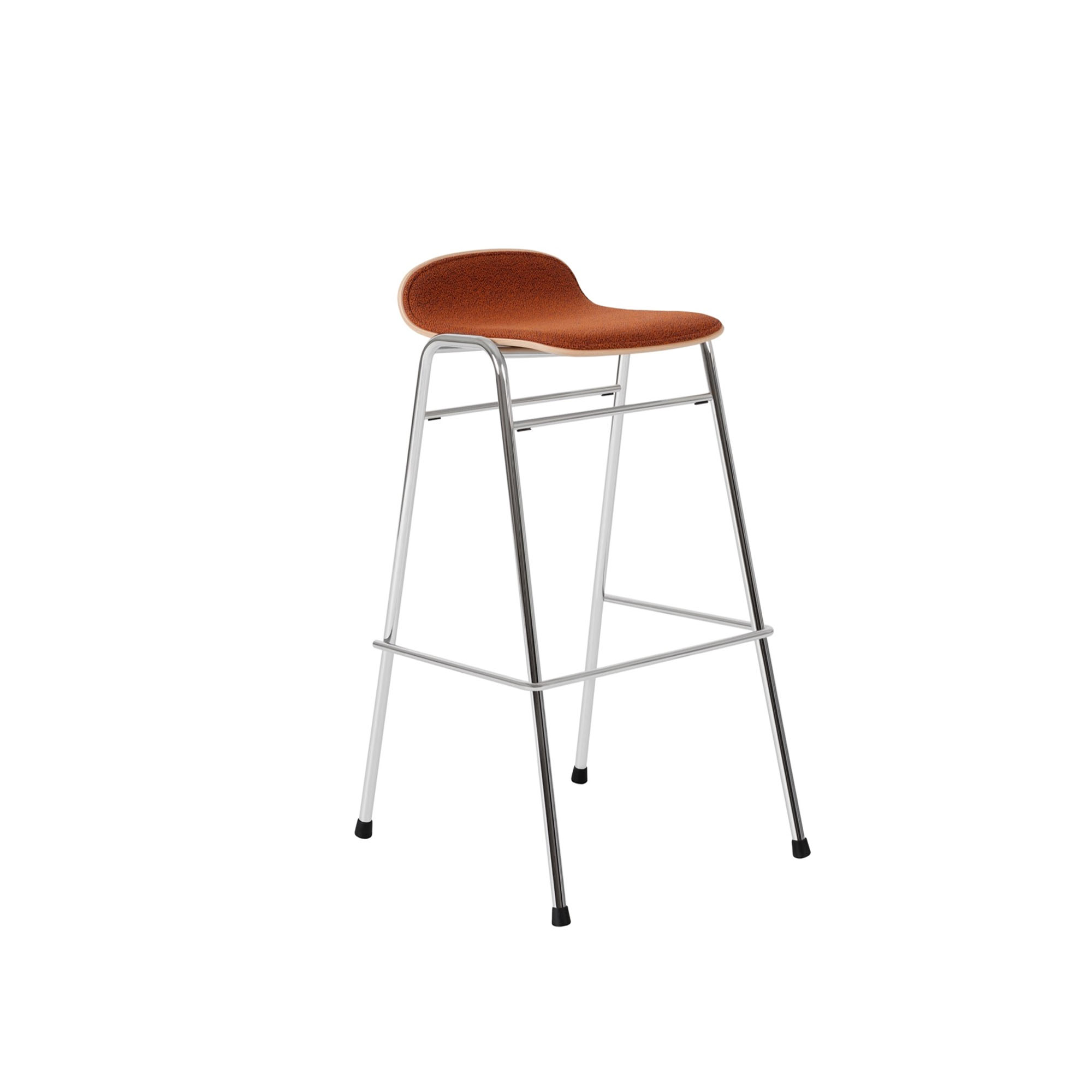 HEM - Touchwood Bar Stool - Canyon/Chrome - Barstolar & barpallar - Lars Beller Fjetland - Silver,Röd - Metall/Trä/Syntetiskt/Ull