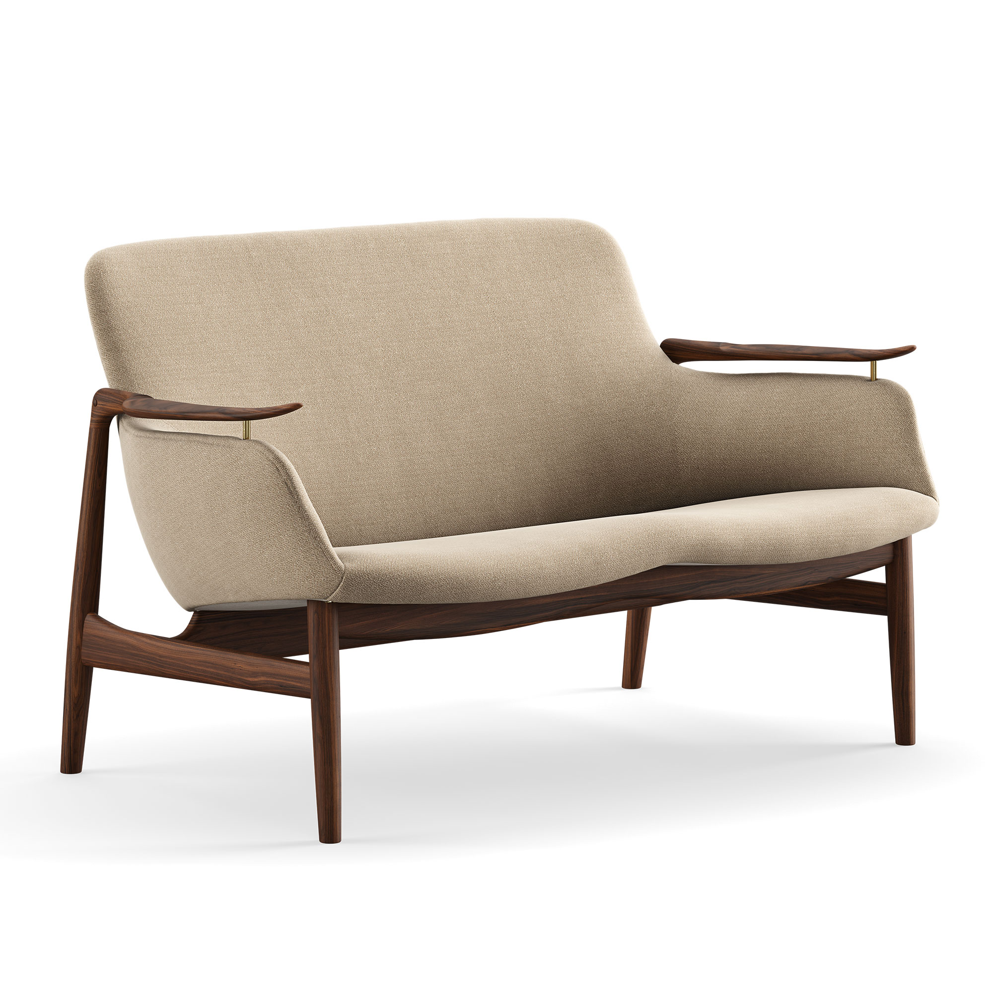 House of Finn Juhl - 53 Sofa, Walnut, Cat. 4 Vidar 222 - Soffor - Finn Juhl - Beige,Träfärgad | Möbler - Soffor Och Dagbäddar - Soffor | Möbelexperten