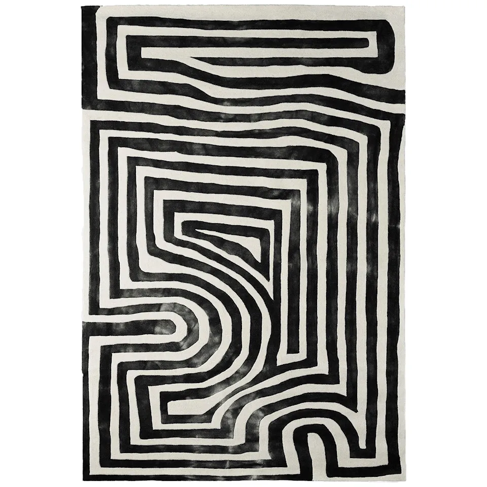 Psychadelic Labyrinth Rug Charcoal 170x240