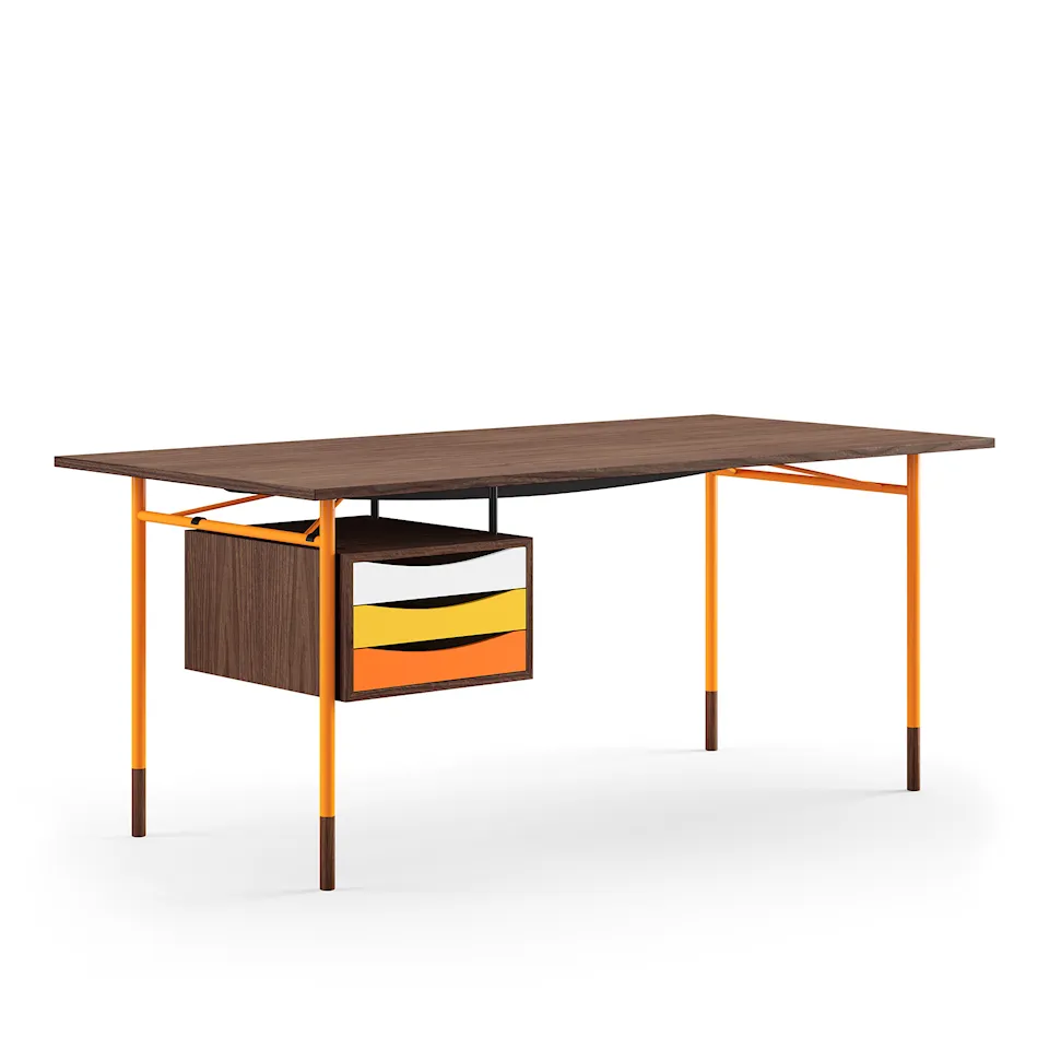 Nyhavn skrivbord 170 cm Warm med lådor Orange