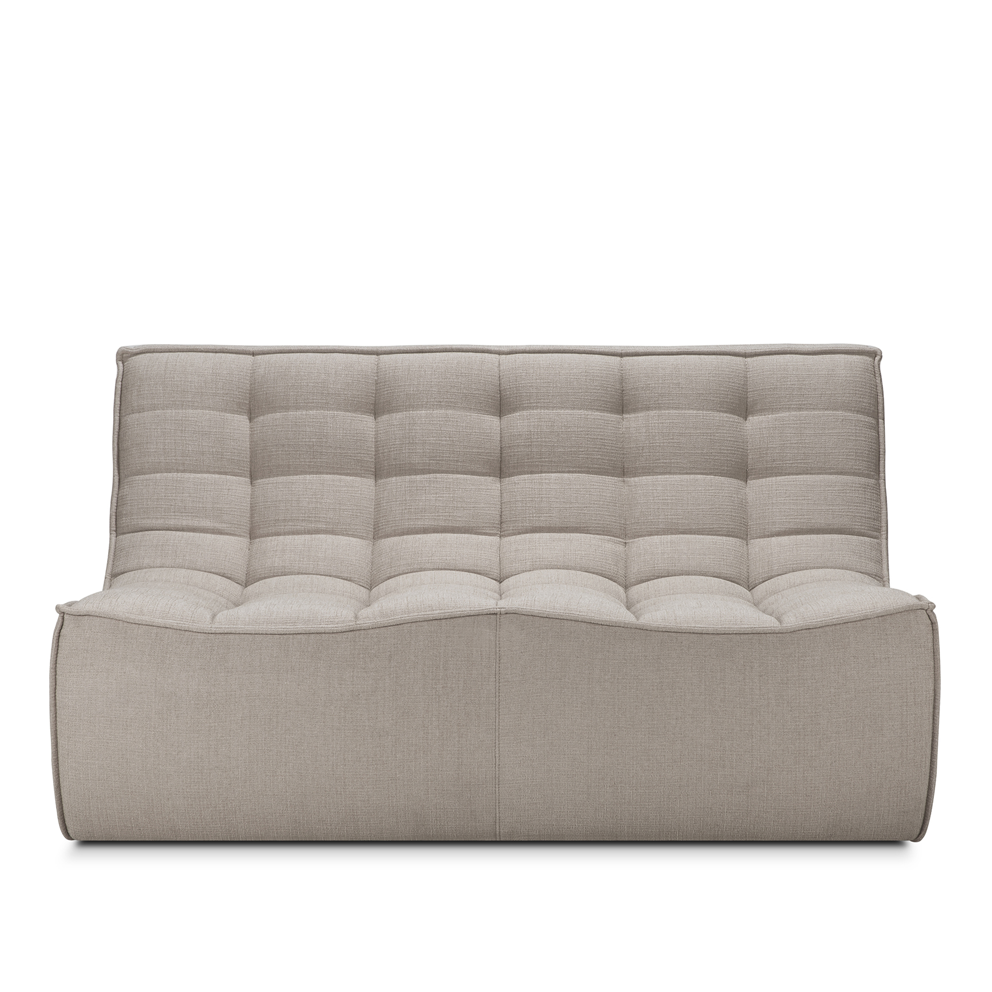 Ethnicraft - N701 Sofa - Ecru Eco Fabric - 2 Seater - Soffor - Jacques Deneef - Träfärgad - Textilmaterial | Möbler - Soffor Och Dagbäddar - Soffor | Möbelexperten