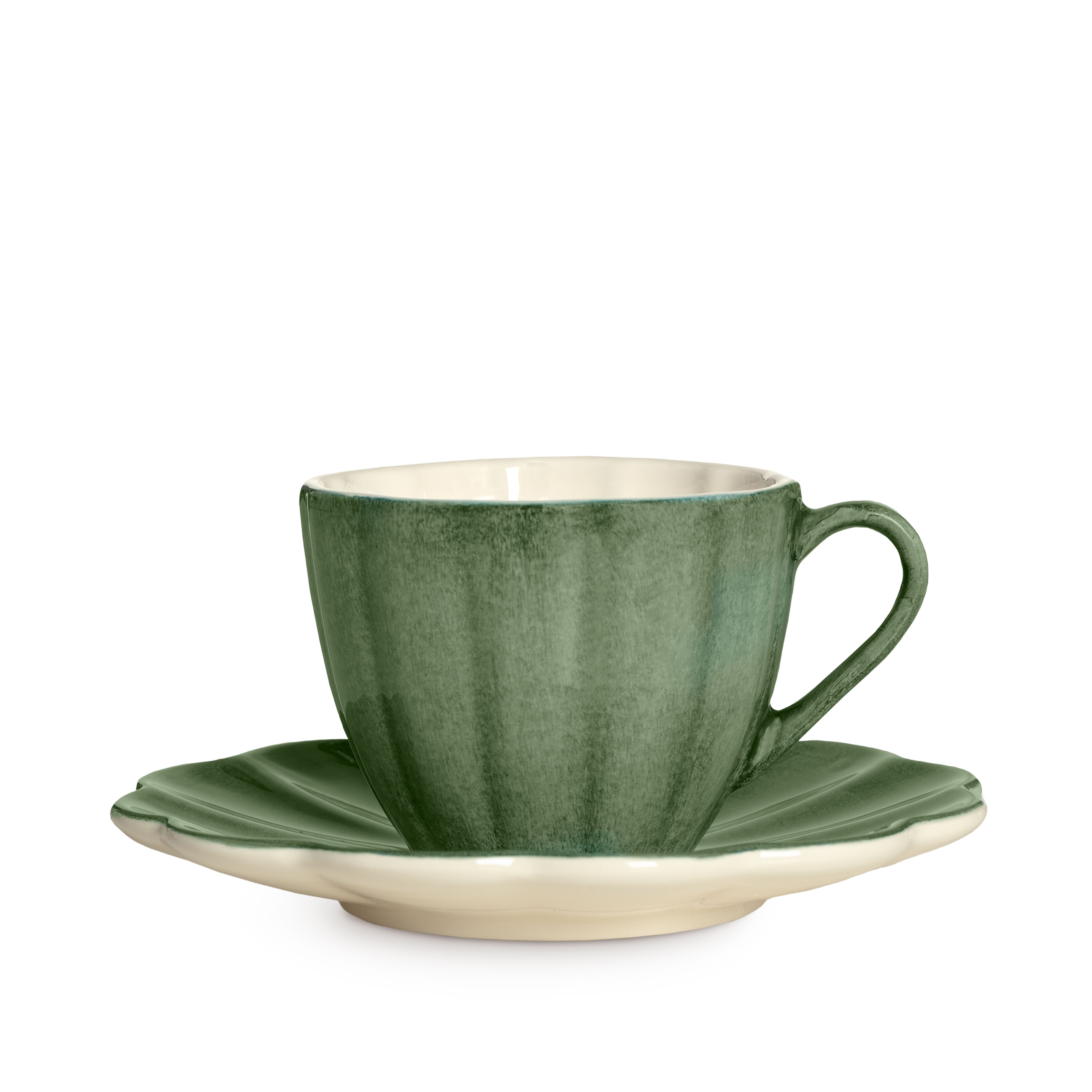 Mateus - Oyster kopp med fat forest green - Kaffekoppar - Gr&ouml;n - Keramik