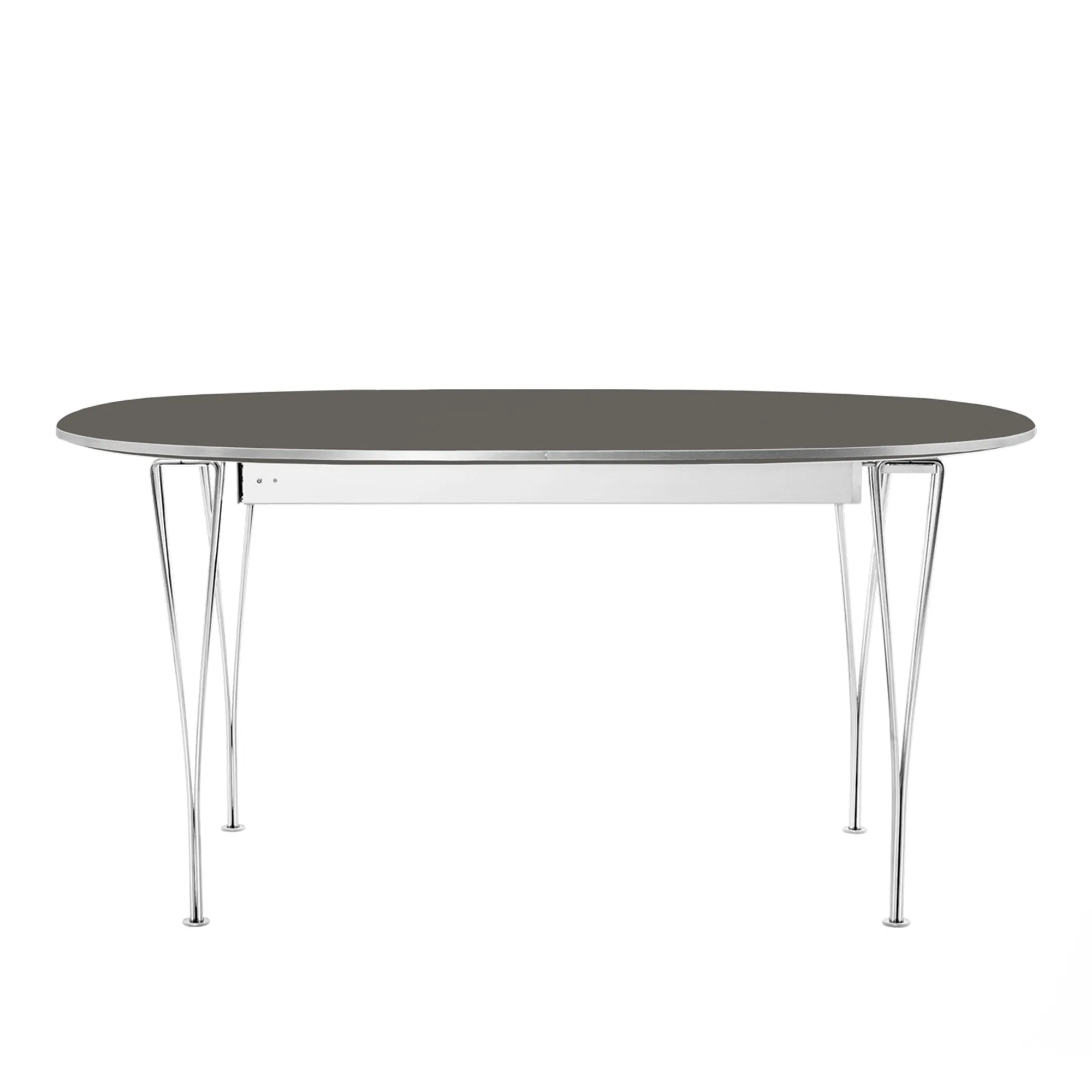 B619 Superellips utdragbart matbord 180–300 x 120 cm Chrome