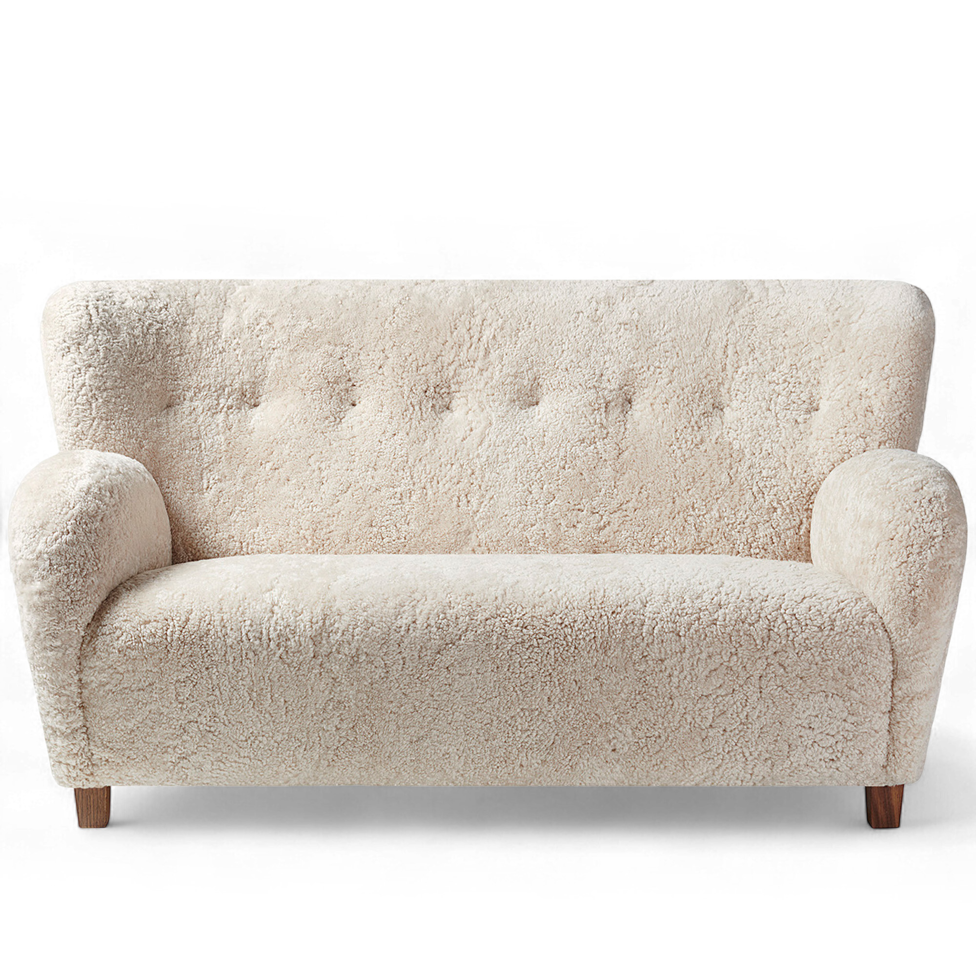 Dagmar - Karu Sofa, 2 Seater Sheepskin Moonlight Walnut - Soffor - Gunnar Haimi - Tr&auml;f&auml;rgad - Tr&auml;/Textilmaterial