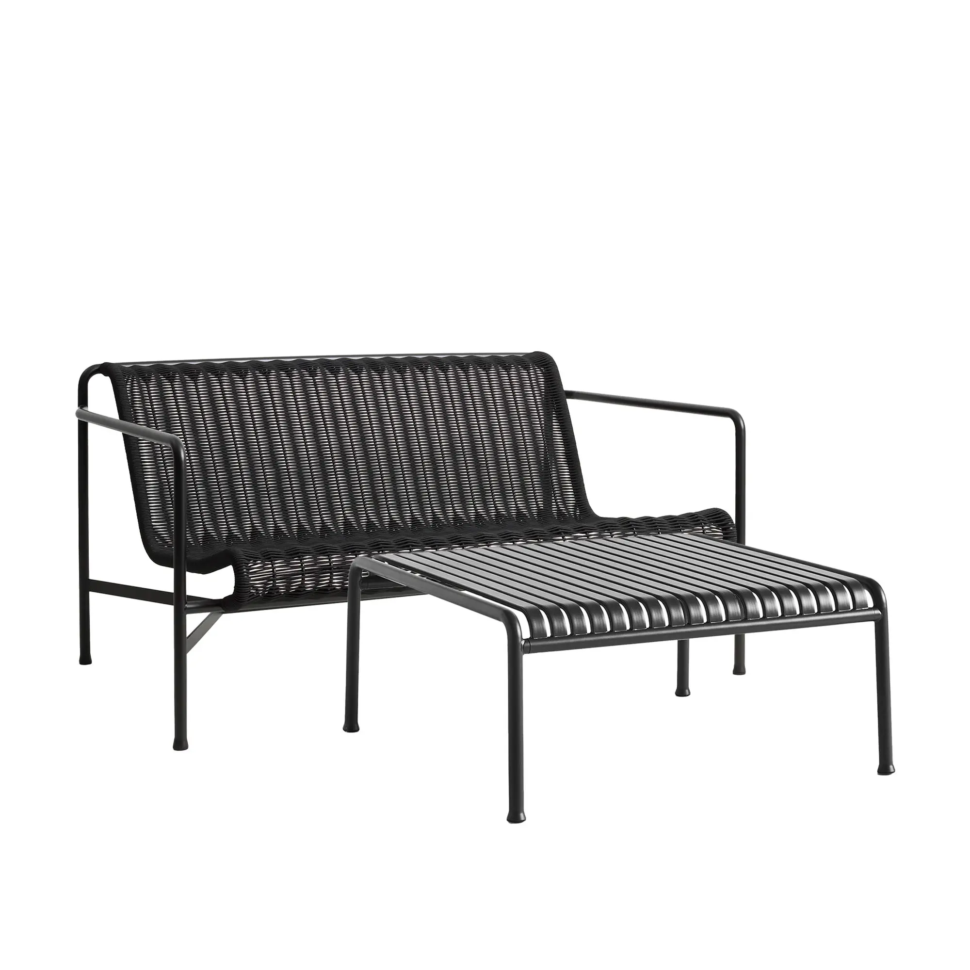 Palissade cord loungegrupp med loungesoffa & lågt trädgårdsbord