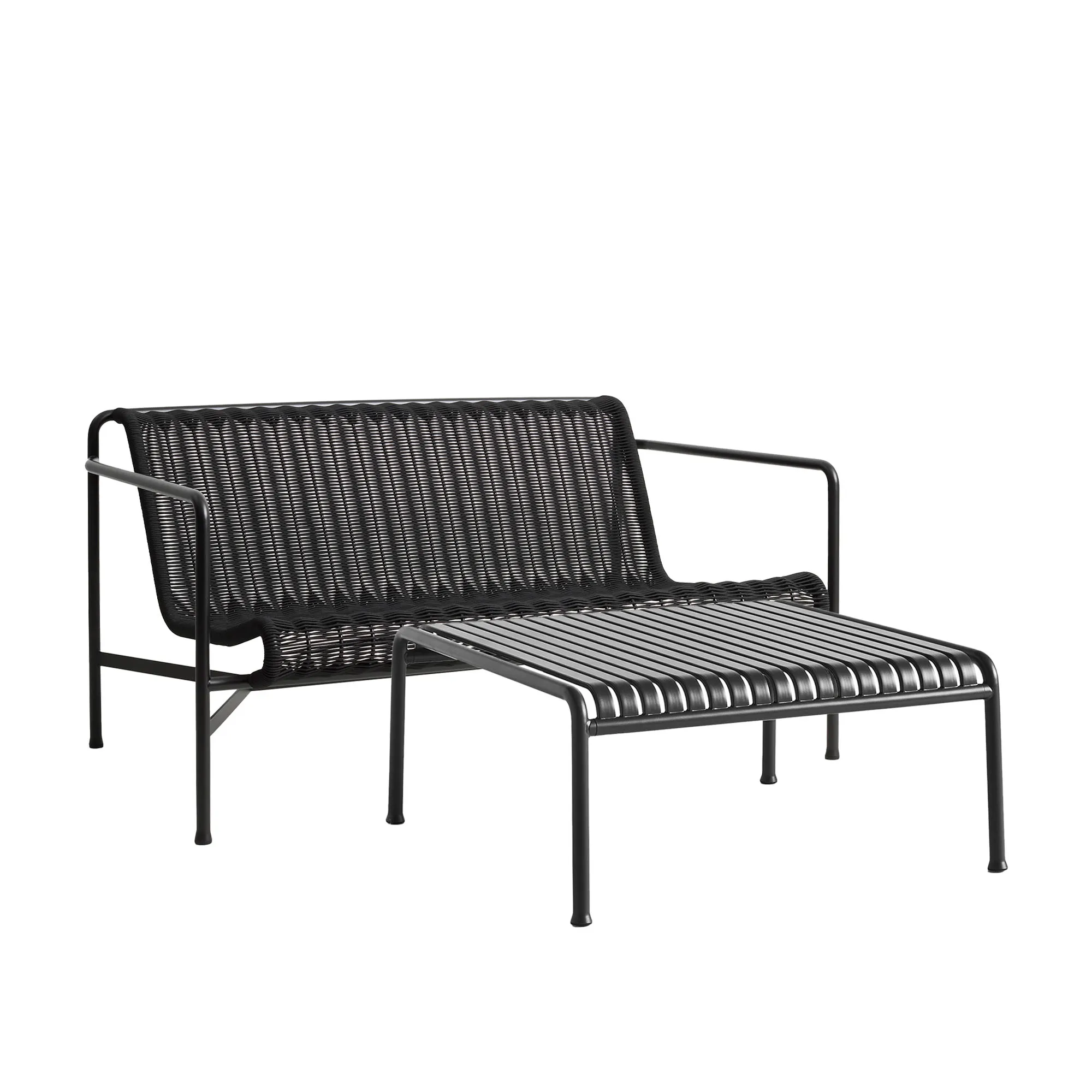 Palissade cord loungegrupp med loungesoffa & lågt trädgårdsbord