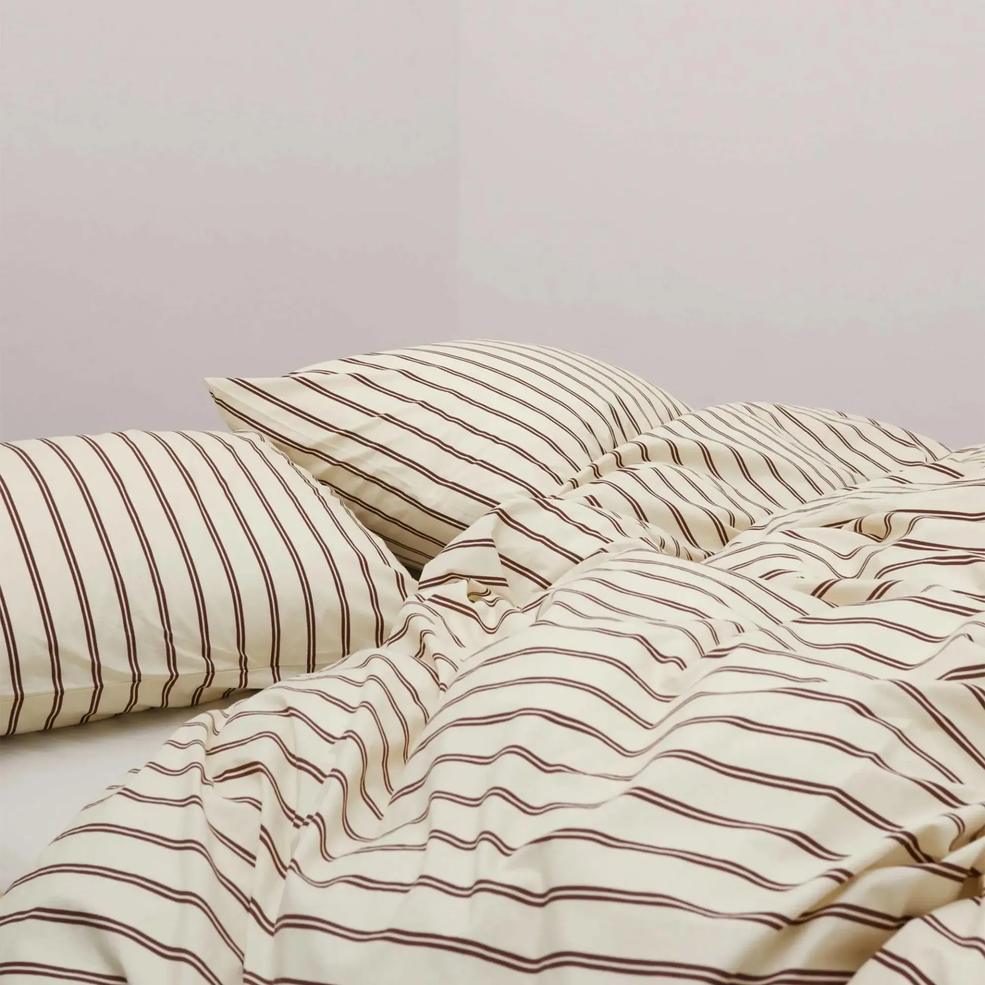 Percale stripes duvet cover single 150x210cm