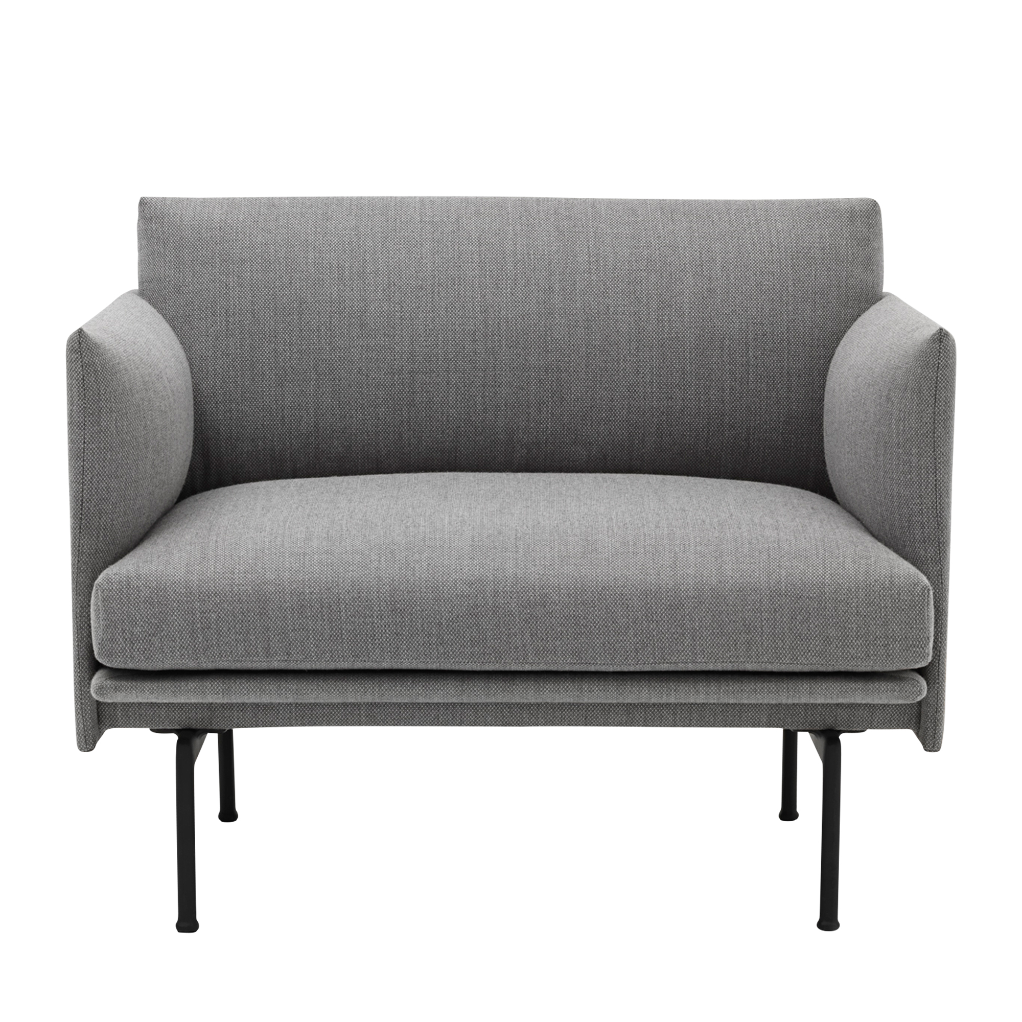 Muuto - Outline Chair, Remix 163 - F&aring;t&ouml;ljer - Anderssen & Voll - Gr&aring; - L&auml;der/Metall/Tr&auml;/Skum