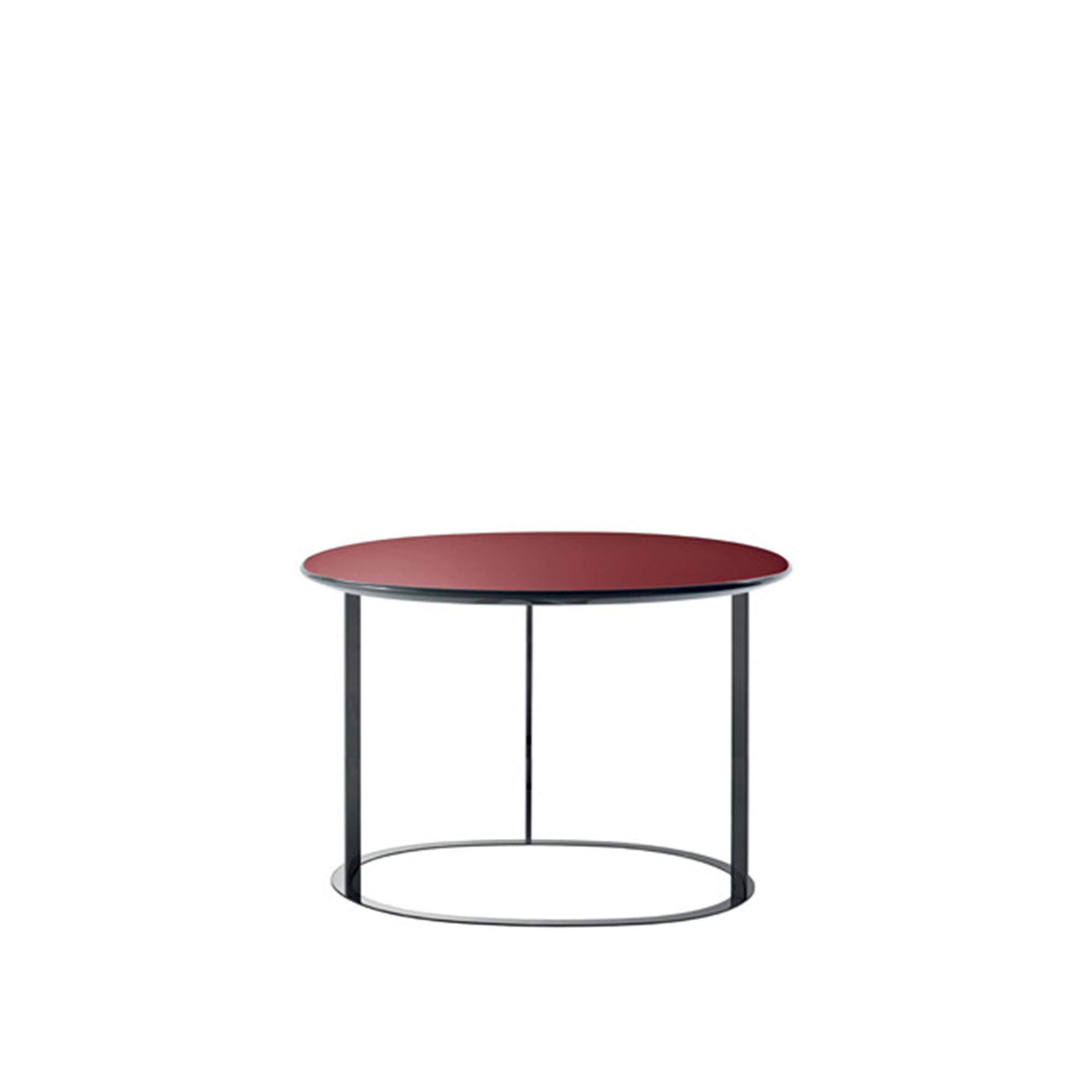 Maxalto - Pathos Round Small Table Ø45, Bronzed Nickel, Glossy Steel Grey top - Småbord & sidobord - Antonio Citterio - Svart - MDF/Metall