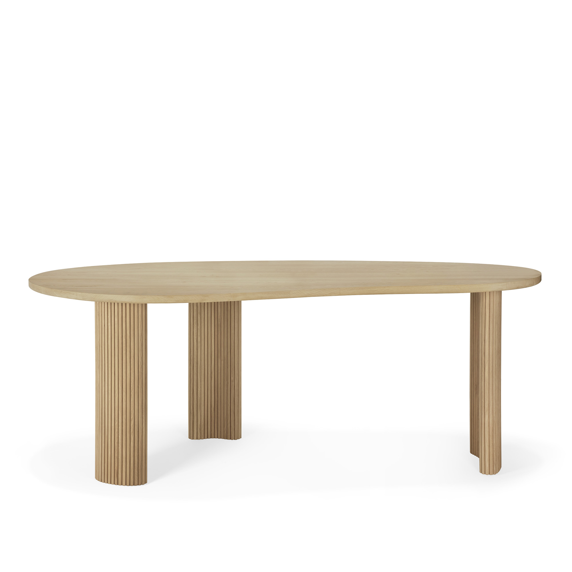 Ethnicraft - Boomerang desk - varnished oak - pebble shape - Skrivbord - Alain Van Havre - Träfärgad - Trä