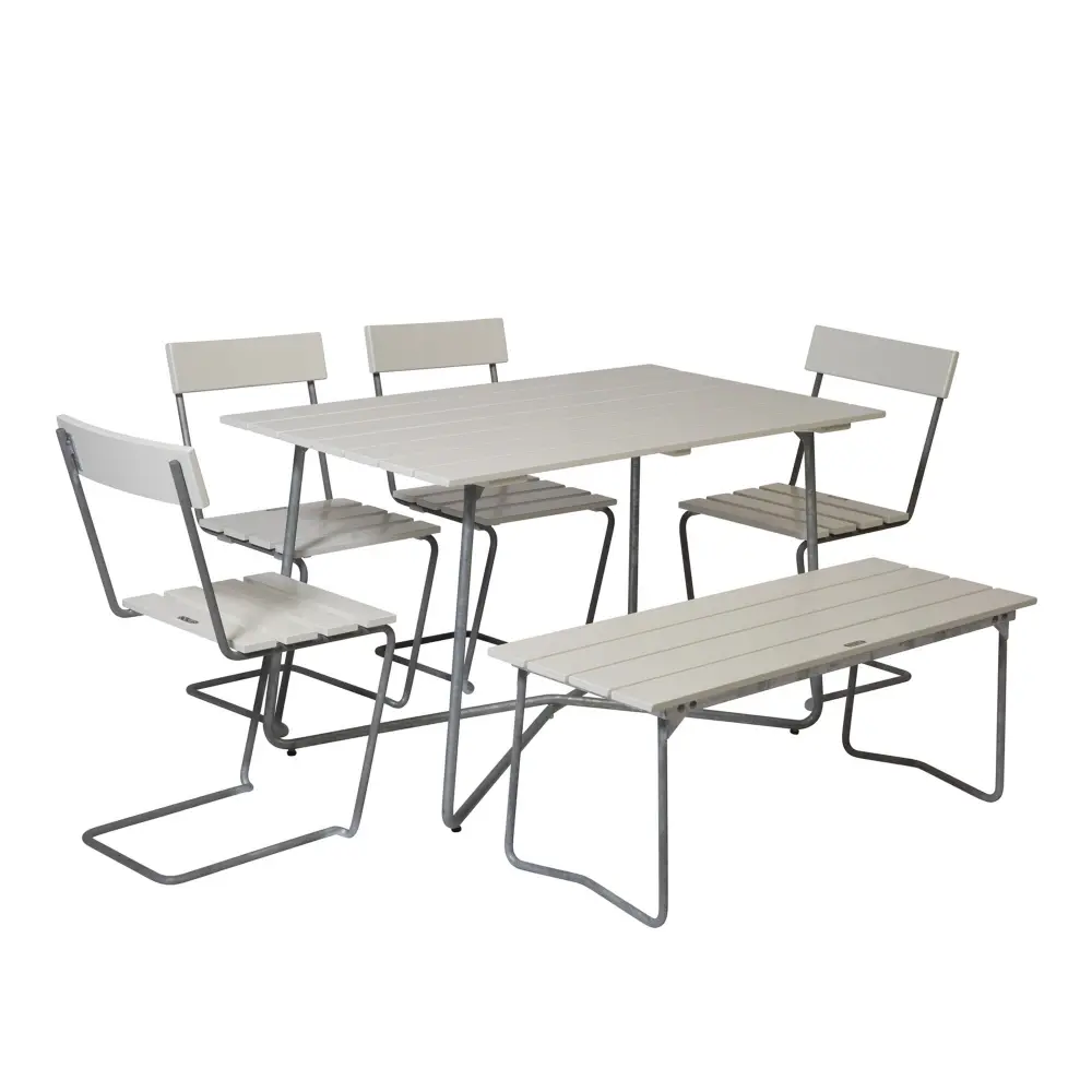 Klassisk serie spisegruppe B25A bord, benk 8 & 4 stoler 1