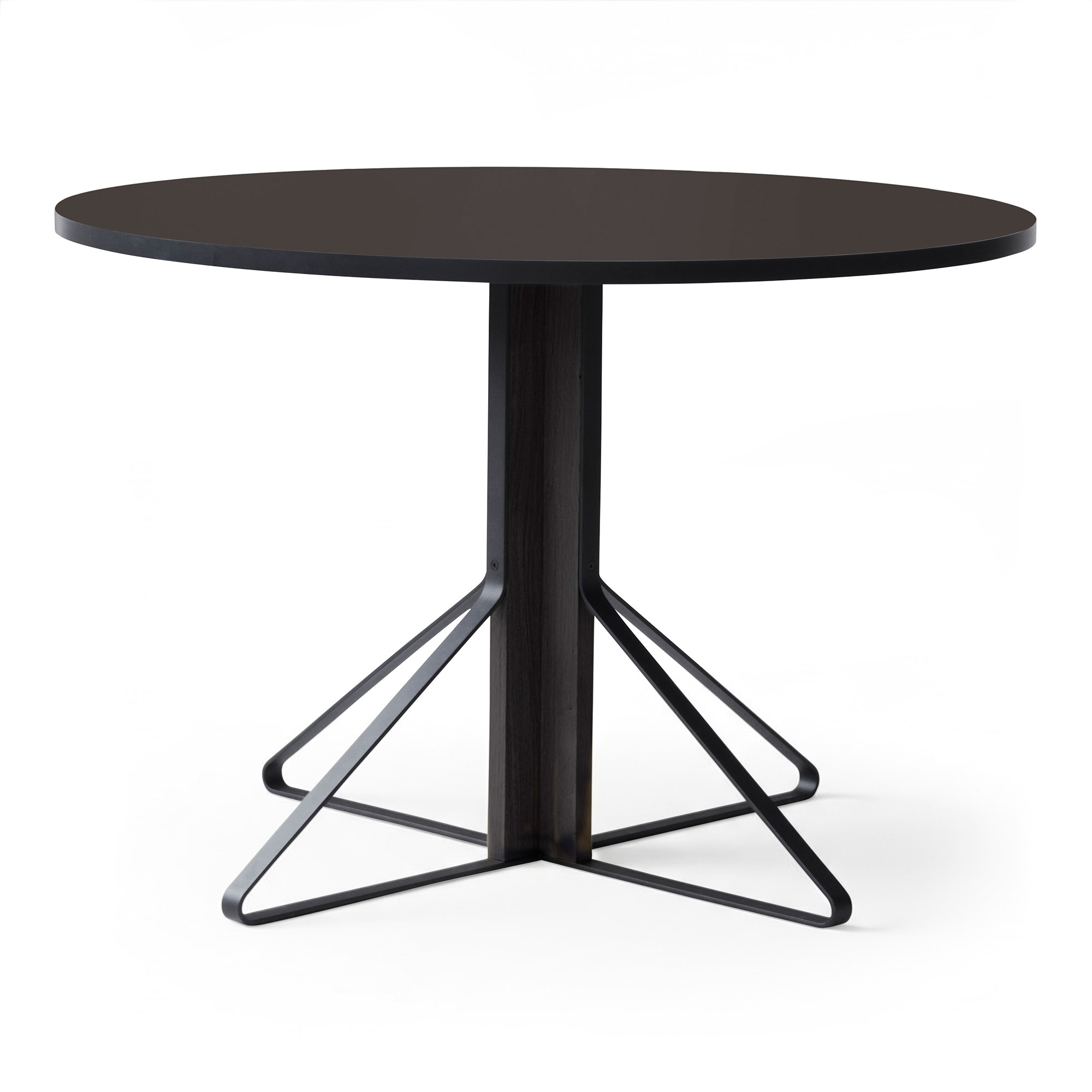 Artek - Kaari Bord Reb 004, Svart linoleum, Svartlackad ek - Matbord - Ronan & Erwan Bouroullec - Svart - Metall/Tr&auml;