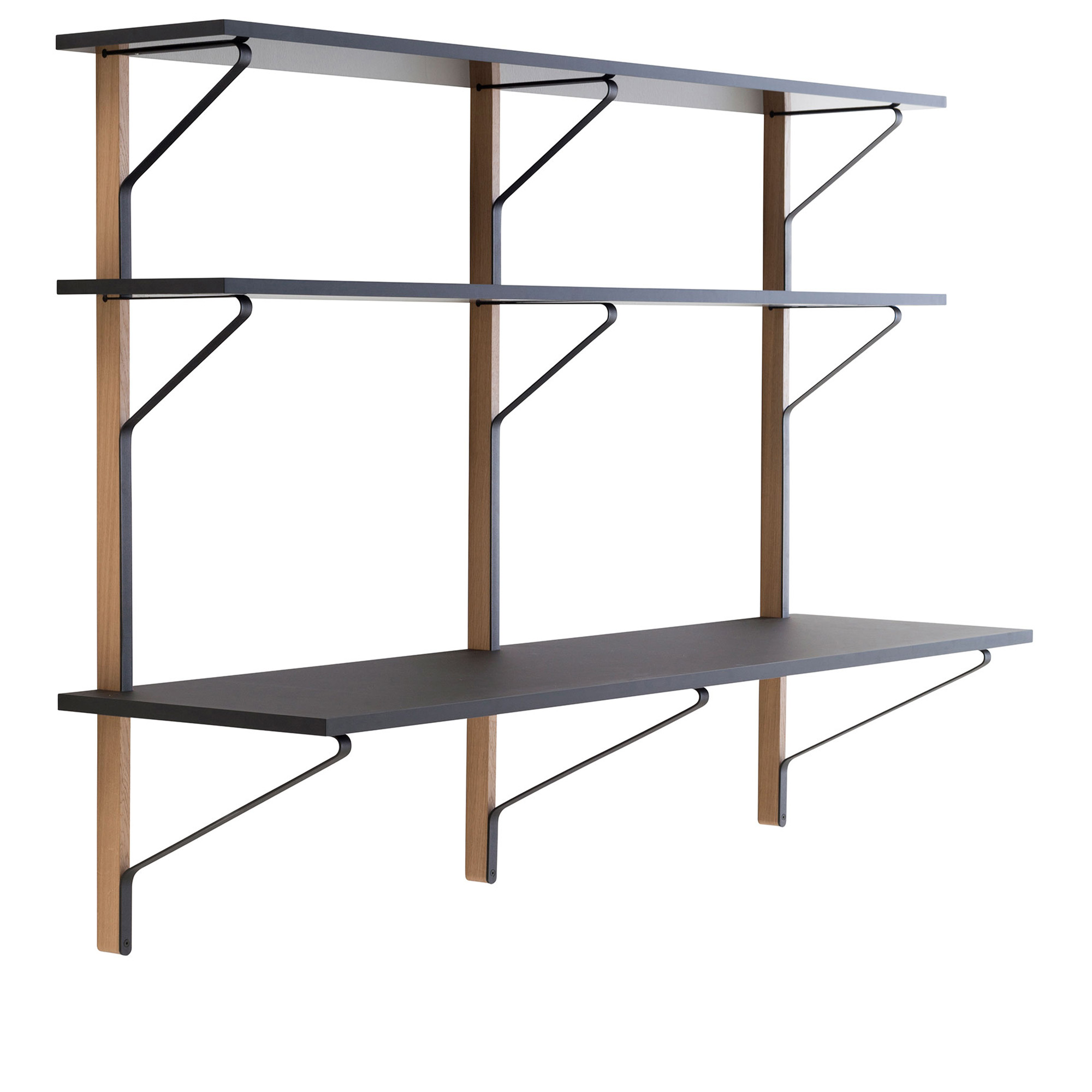 Artek - Kaari Shelf With Desk REB 010 - V&auml;gghyllor - Ronan & Erwan Bouroullec - Svart - Metall/Tr&auml;/Syntetiskt