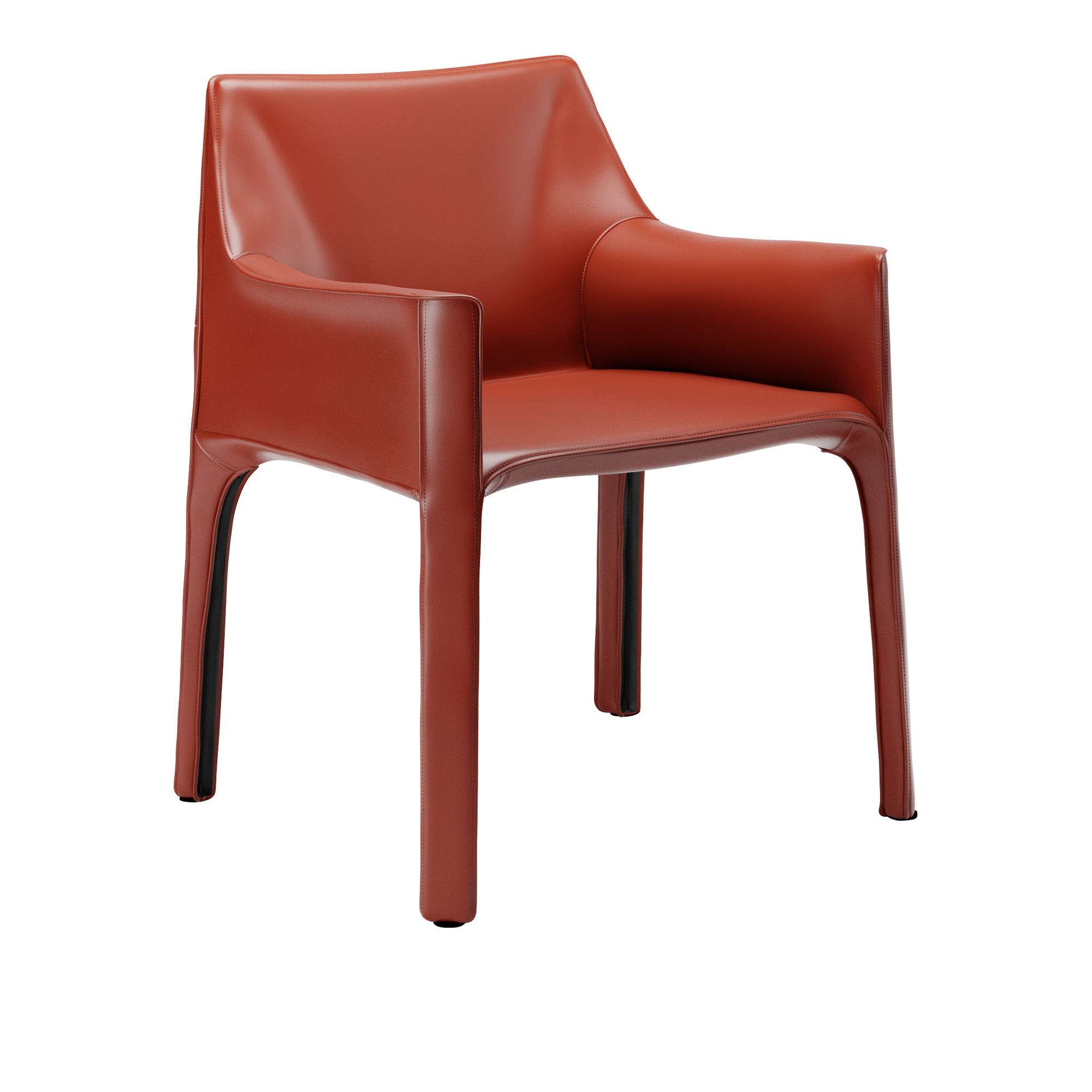 Cassina - 413 Cab, Sadelläder China Red - Spisestoler - Mario Bellini - Rød - Lær/Metall