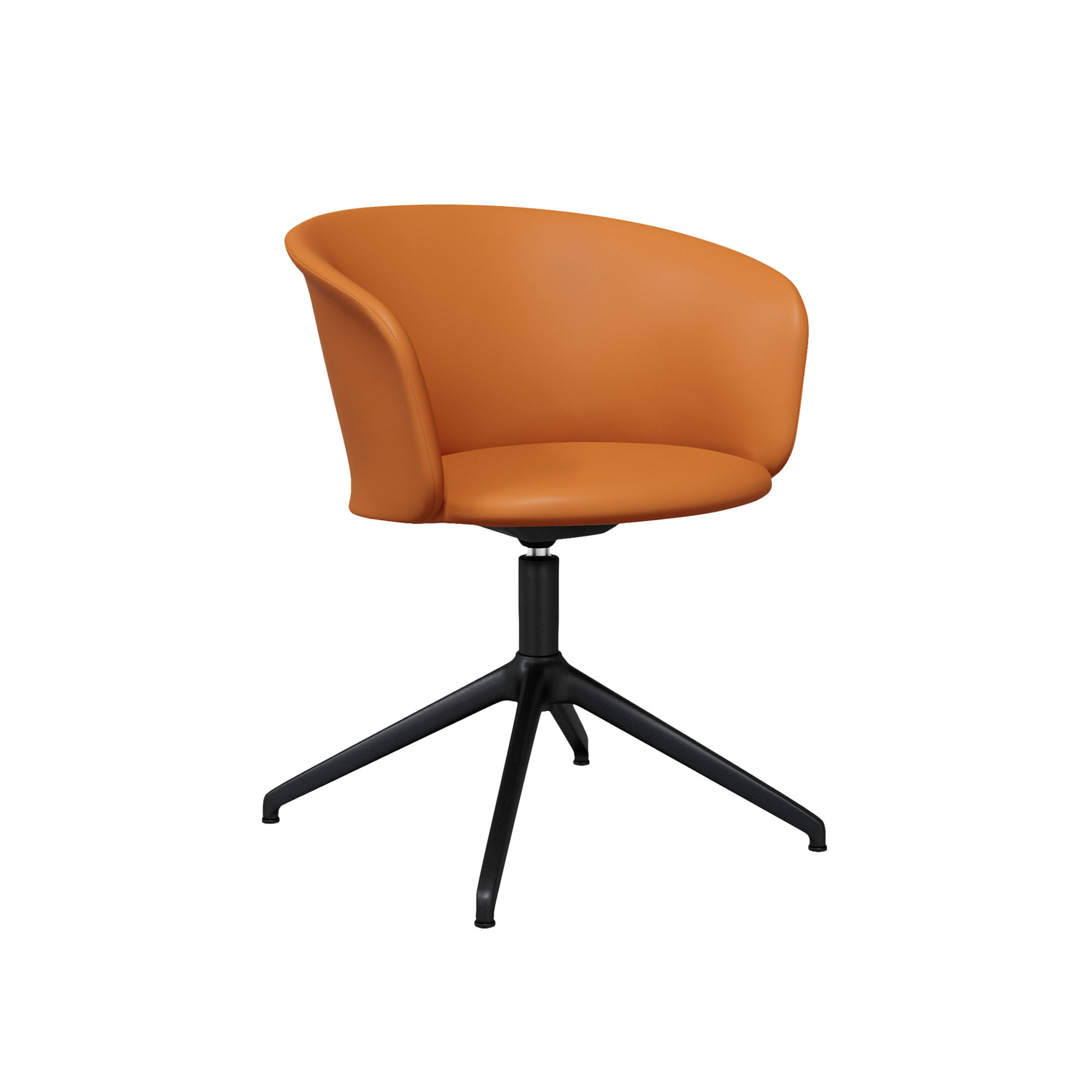 HEM - Kendo Swivel Chair 4-star Return - Cognac Leather/Black - Skrivbordsstolar - LucidiPevere - Brun - Metall/Trä/Skum/Plast/Ull