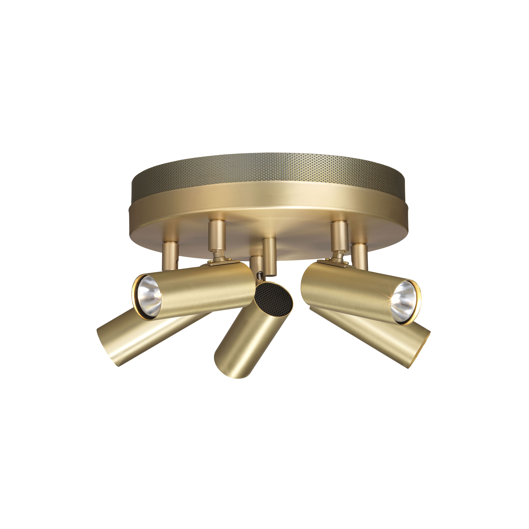 Örsjö Belysning - Puck Taklampa, Matt mässing, 5-lågig - Spotlights - Åke Hultgren - Guld | Belysning - Taklampor - Spotlights | Möbelexperten