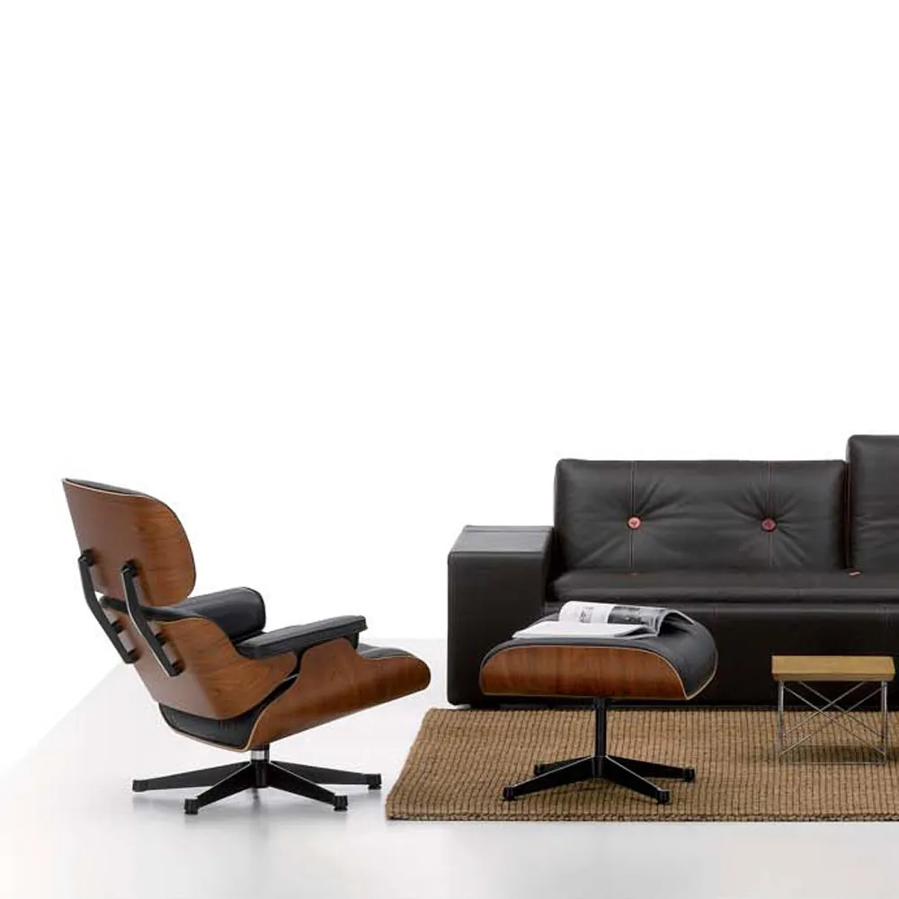 Lounge fotpall Santos Palisander Polished/Black