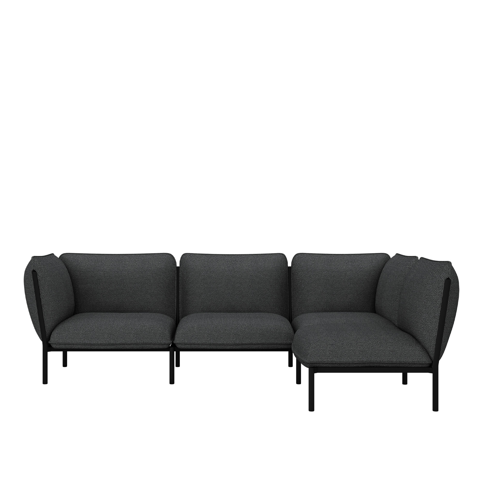 HEM - Kumo Corner Sofa Right with Armrest - Graphite - Soffor - Anderssen & Voll - Grå - Metall/Syntetiskt/Skum/Ull