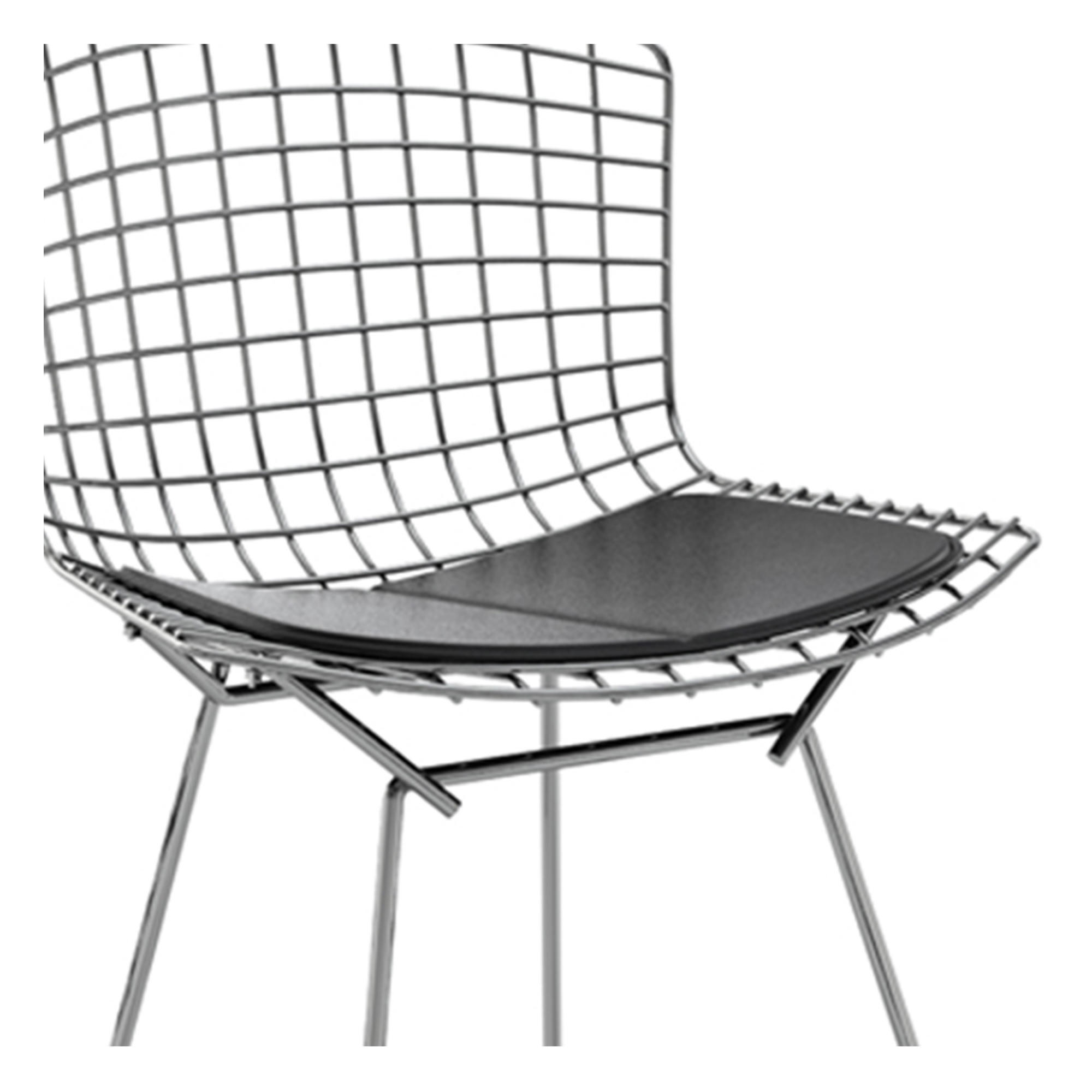 Knoll - Bertoia Side Chair  Stool Outdoor - Dyna, Svart vinyl - Dynor & kuddar - Harry Bertoia - Svart