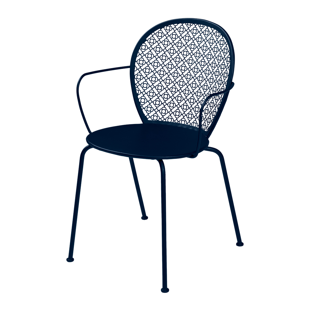 Fermob - Lorette Armchair Deep Blue 92 - Matstolar utomhus - Frédéric Sofia - Blå - Metall