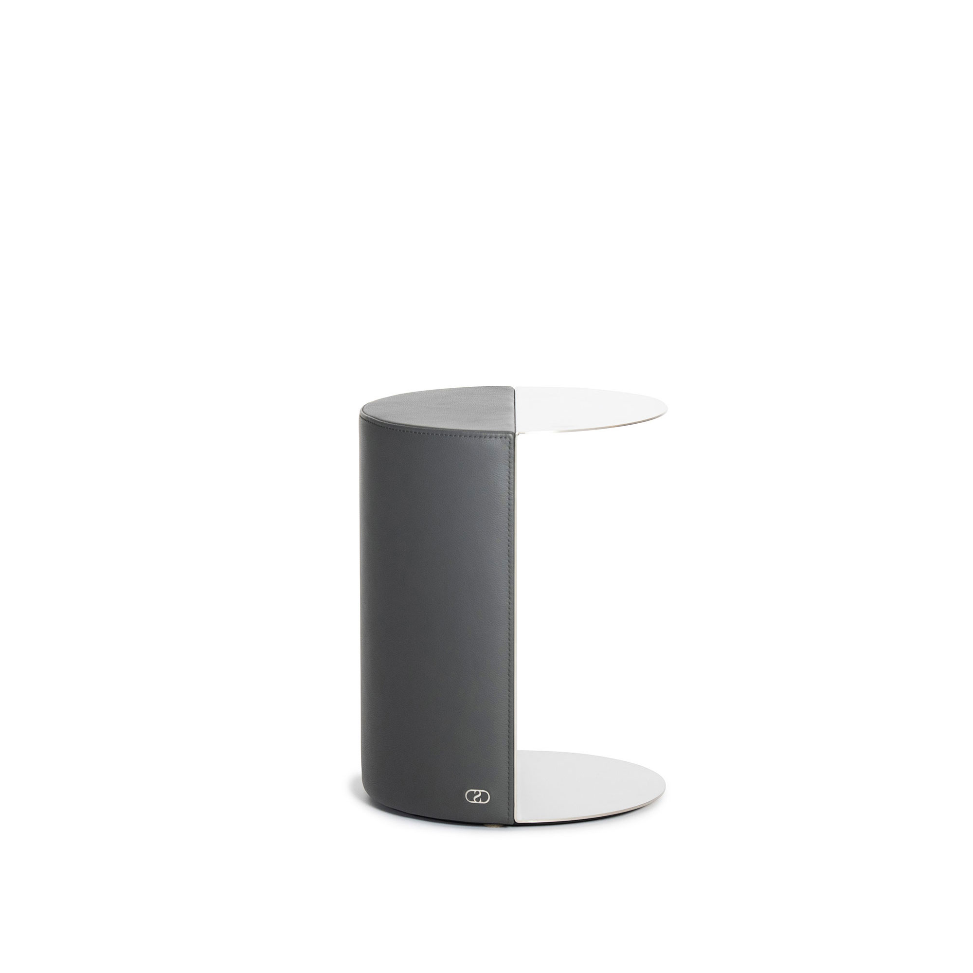 de Sede - DS-5250 Small Table Chrome Polished, Leather Cat. Select Col. Umbra - Sofabord - Rafael Parga - Grå - Lær/Metall