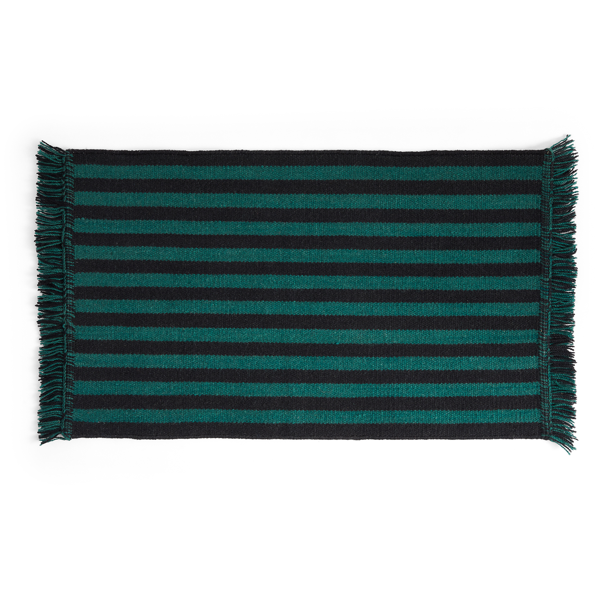 HAY - Stripes and Stripes Wool L95 x W52 - Green - Mönstrade mattor - Grön