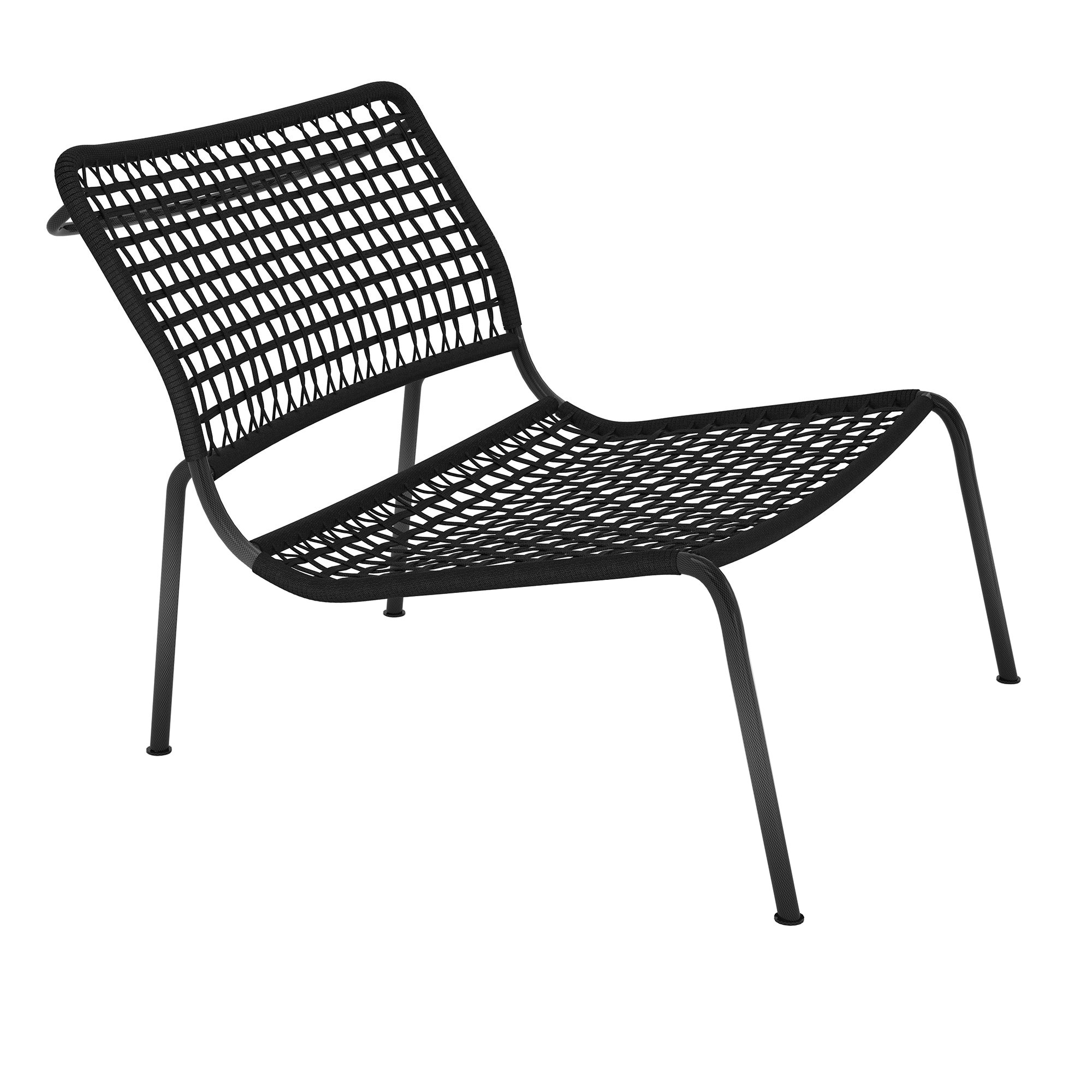 Living Divani - Carbon Frog Armchair, Black, Weaving Polyester Black - Fåtöljer - Piero Lissoni - Svart - Naturmaterial/Metall