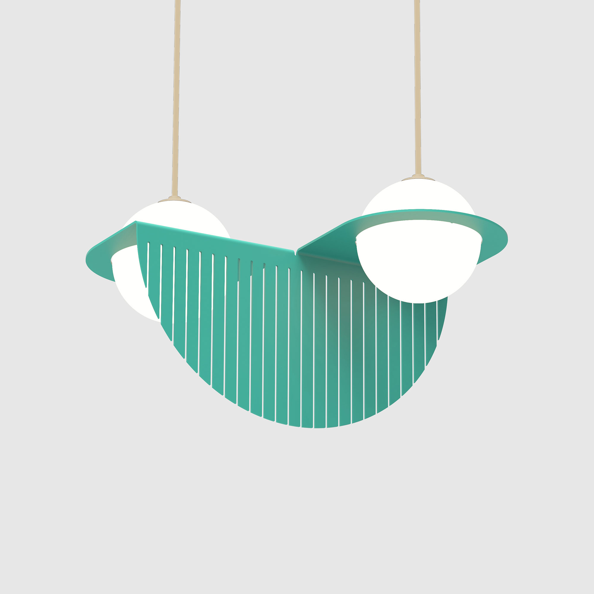 Lambert & Fils - Laurent 09, Parallel, Turquoise frame, Sand wires, Black canopy - Pendellampor - Blå